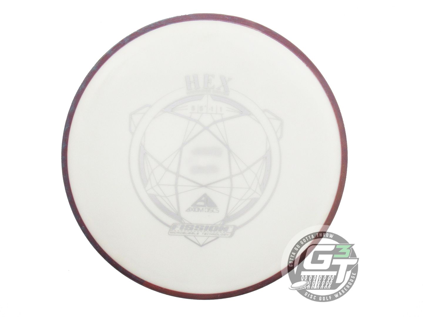 USED Axiom Discs Fission Hex 179g White Purple Rim Midrange Golf Disc
