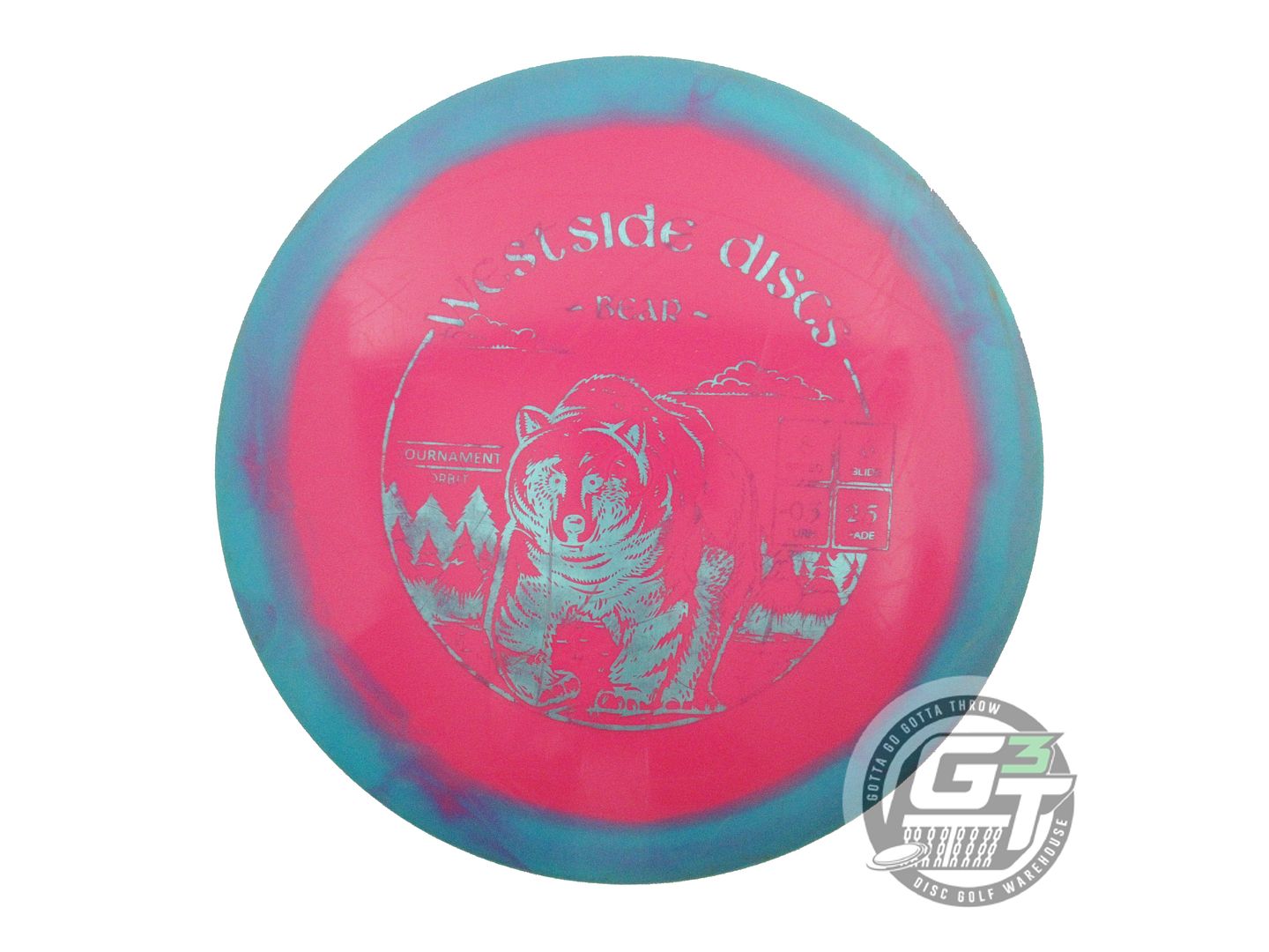 USED Westside Discs Tournament Orbit Bear 176g Teal-Pink Fairway Driver Disc