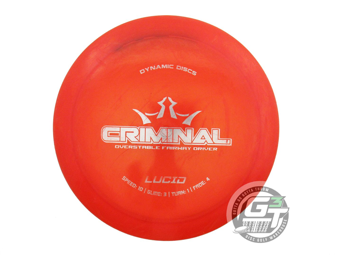 USED Dynamic Discs Lucid Criminal 170g Red Silver Stamp Distance Driver Disc