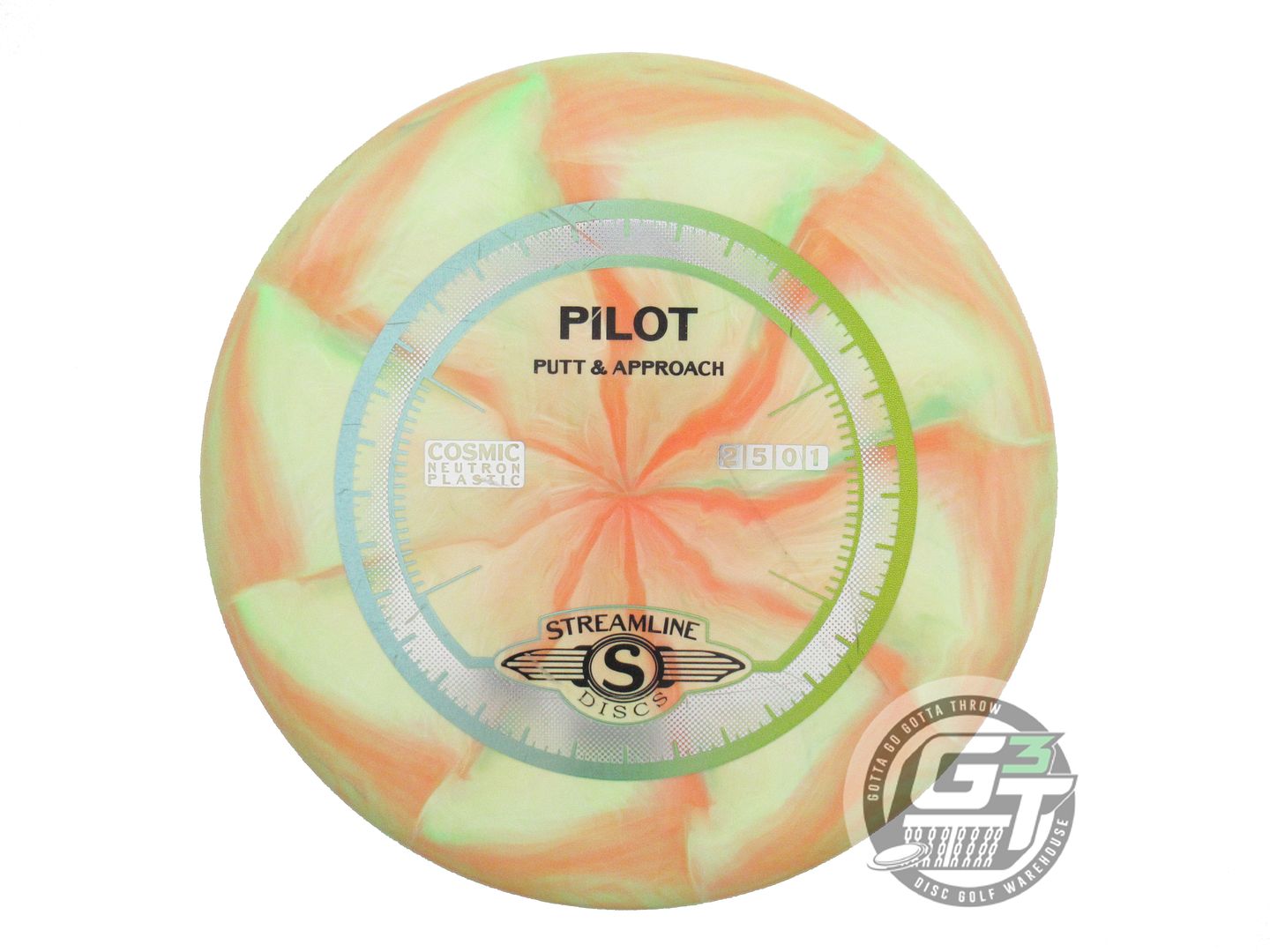 USED Streamline Discs Cosmic Neutron Pilot 172g Lime-Orange Putter Golf Disc
