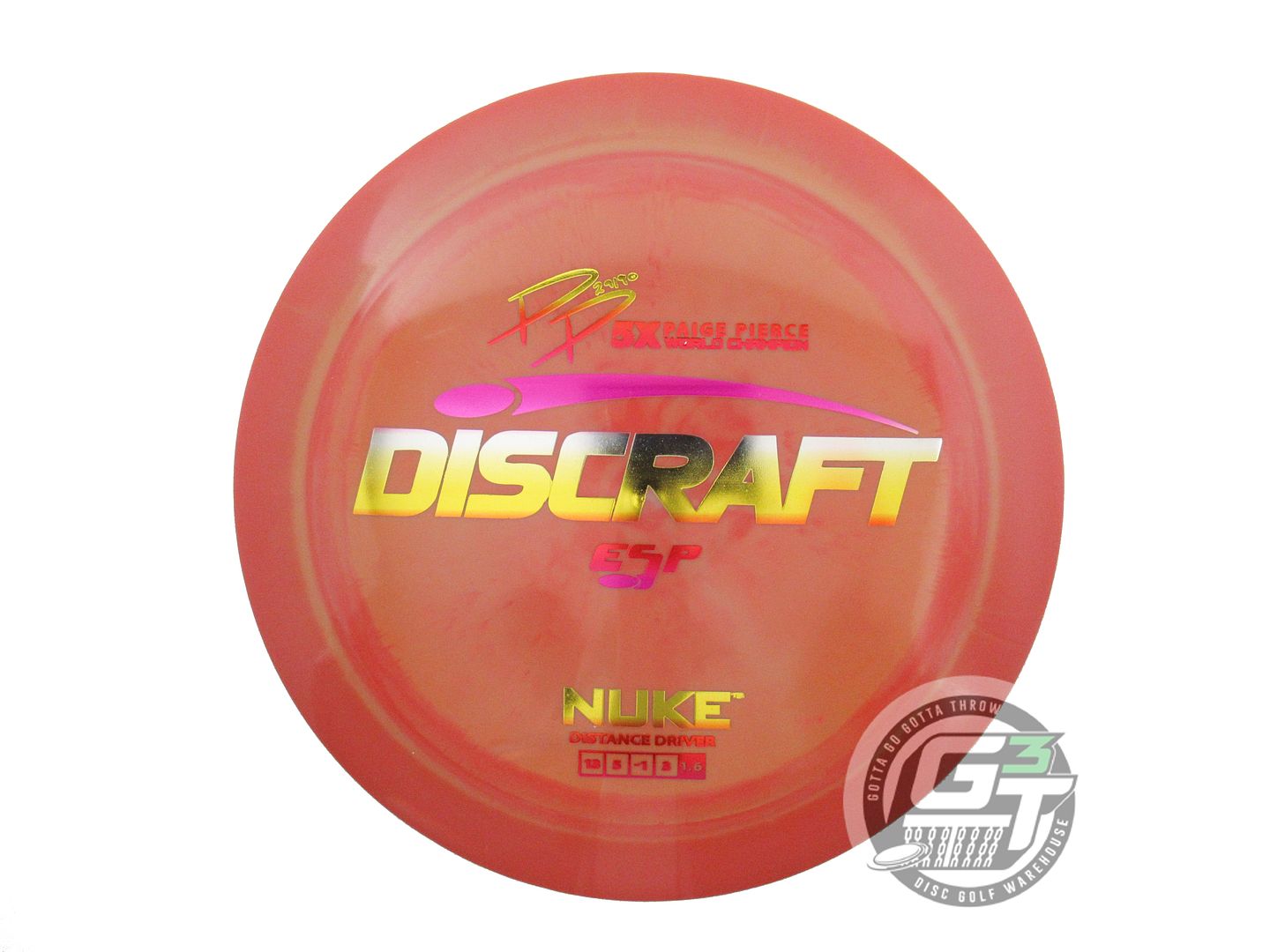 NOS Discraft [PIERCE] ESP Nuke 176g Red-Orange Sunset Foil Distance Driver Disc