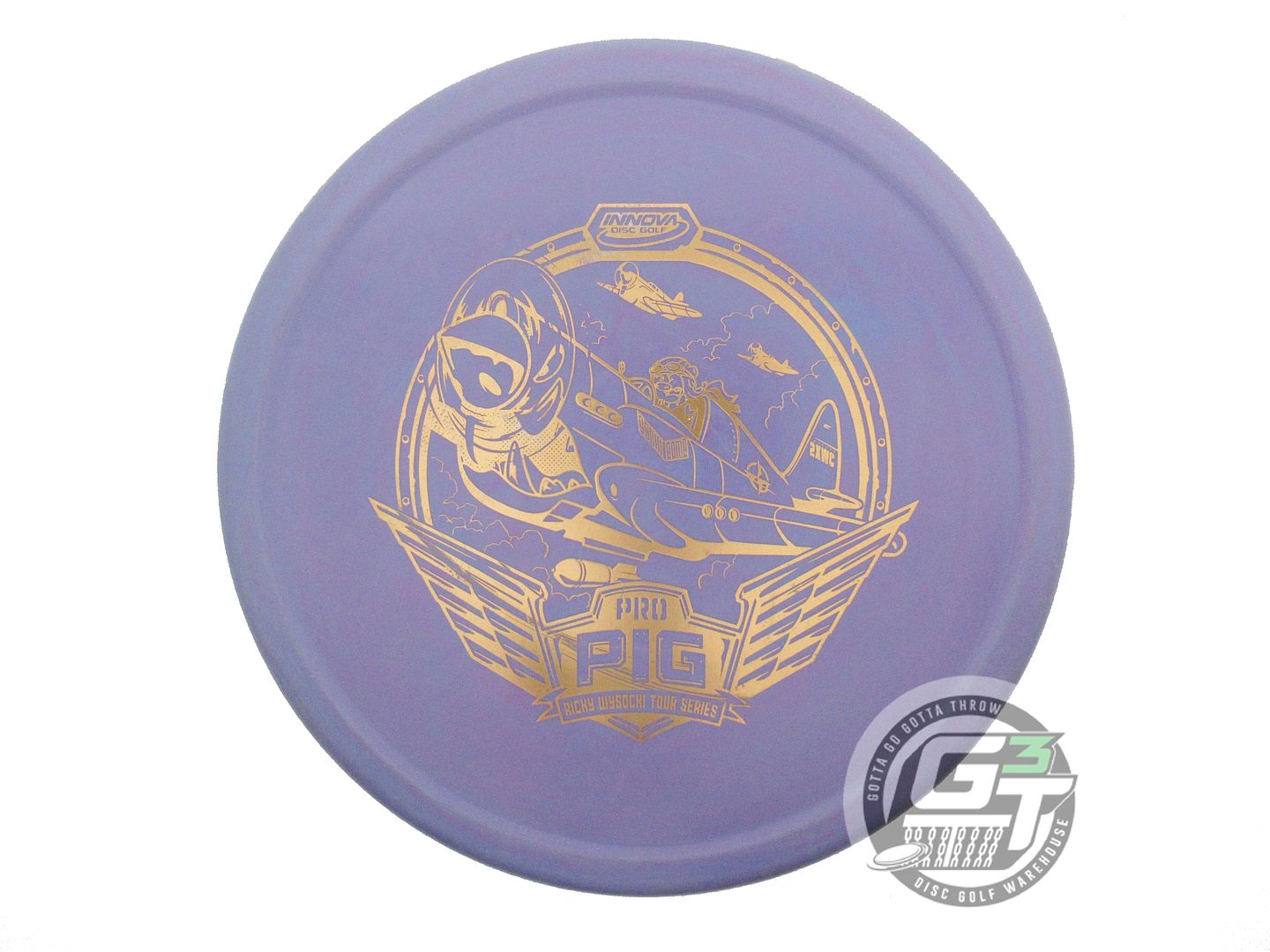 USED Innova [WYSOCKI] Glow Pro Pig 175g Purple Gold Foil Putter Golf Disc