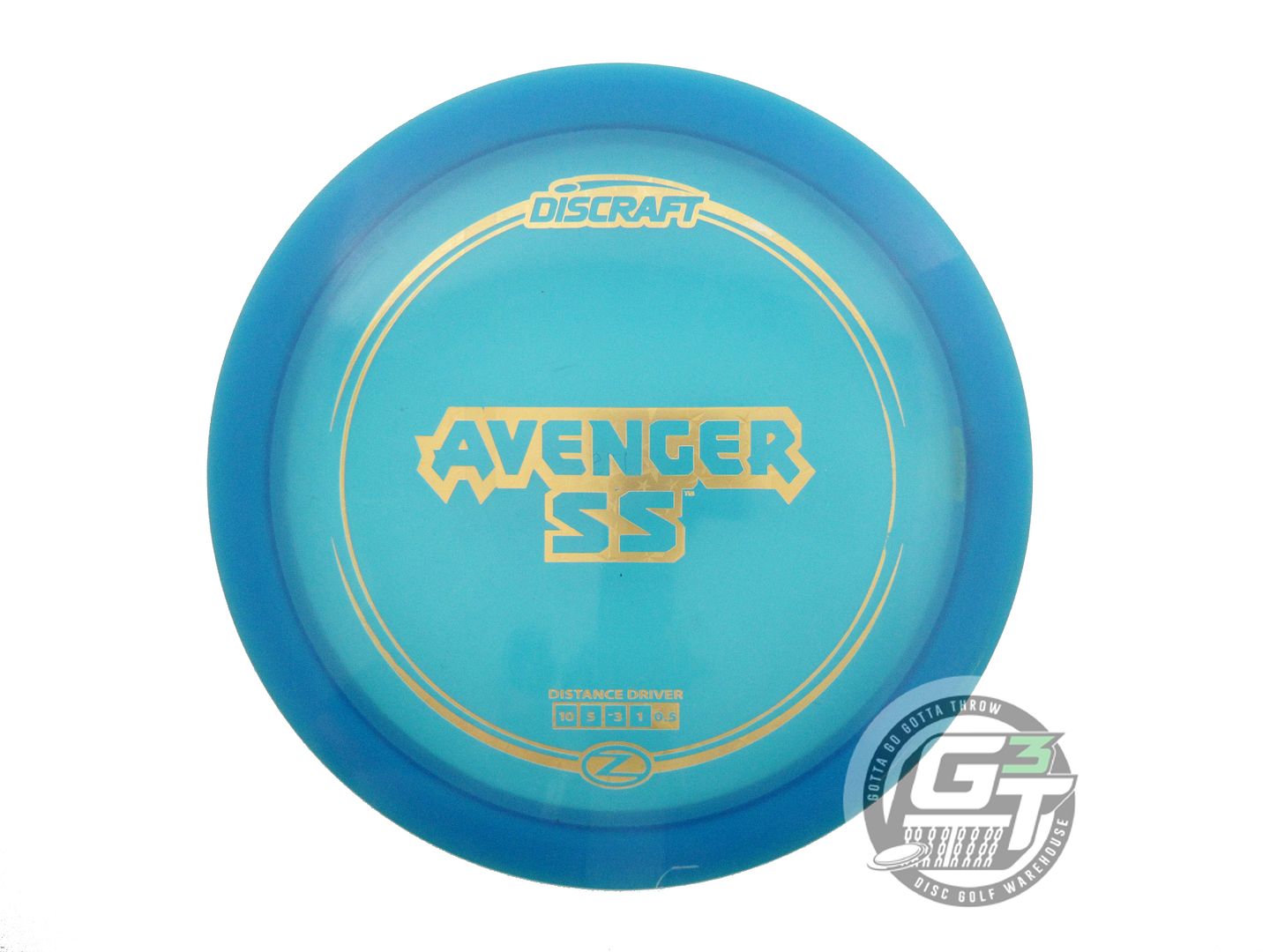 USED Discraft Z Avenger SS 175g Blue Gold Star Foil Distance Driver Golf Disc
