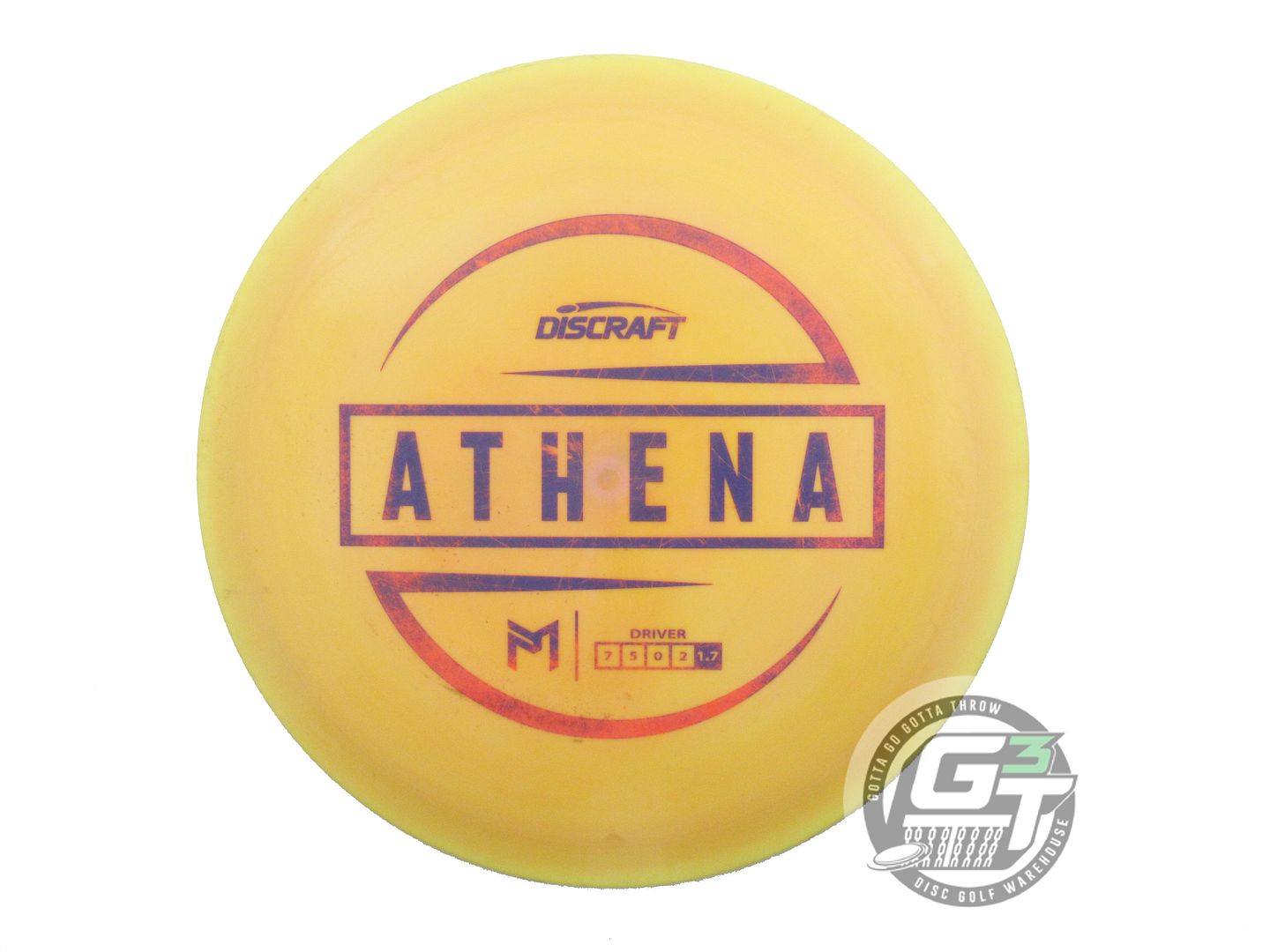USED Discraft [McBETH] ESP Athena 174g Yellow-Pink Blue Stamp Driver Golf Disc