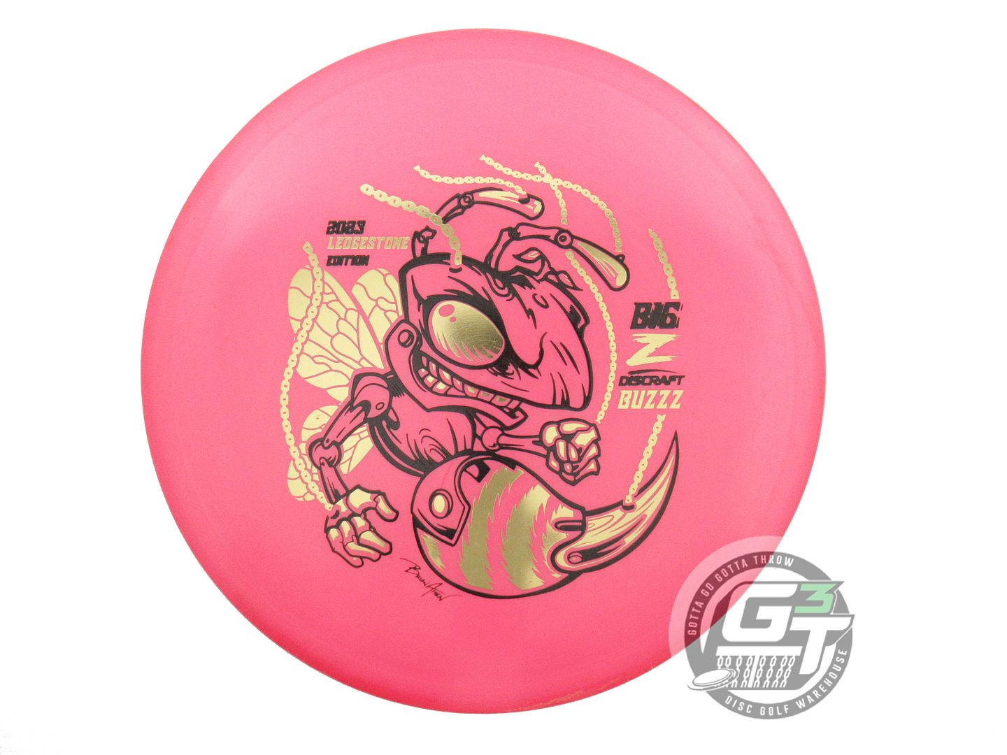 USED Discraft [LEDGESTONE] Big Z Buzzz 178g Pink Gold Foil Midrange Golf Disc