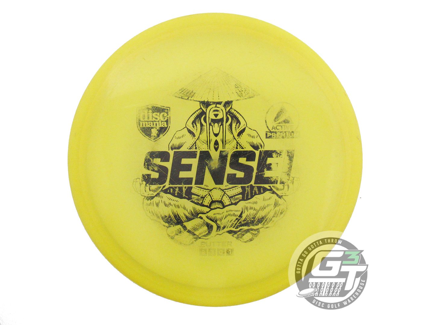 USED DiscMania Active Premium Sensei 174g Yellow Black Stamp Putter Golf Disc