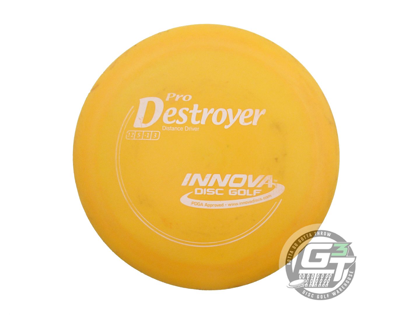 USED Innova Pro Destroyer 169g Marigold White Stamp Distance Driver Golf Disc
