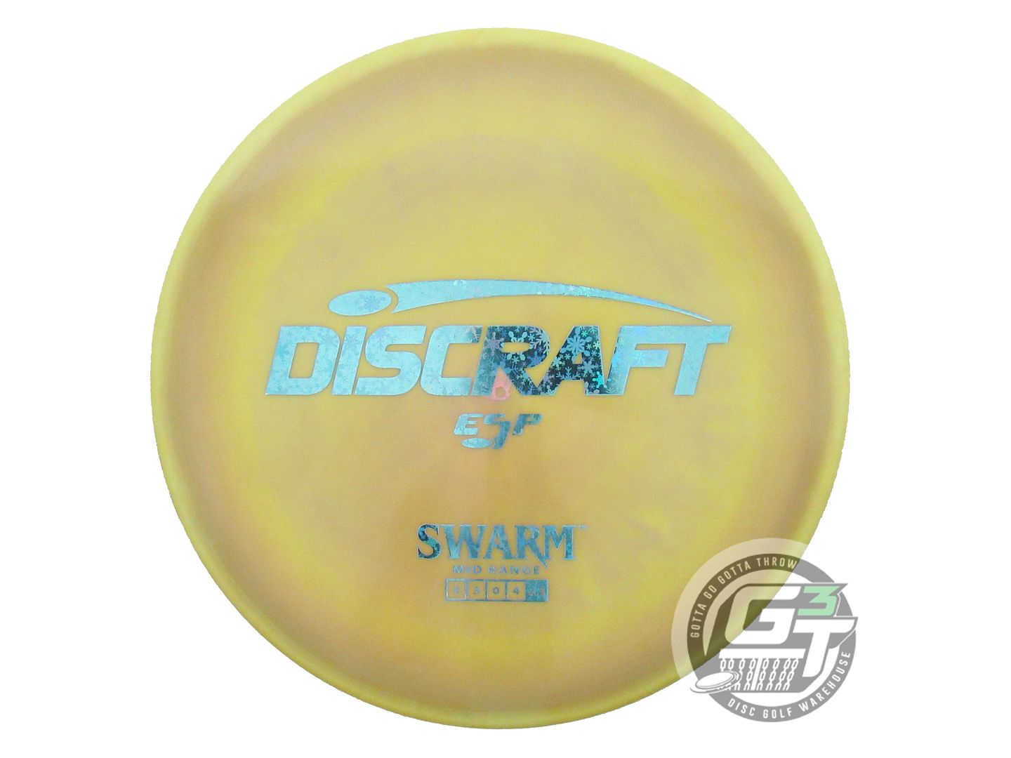 USED Discraft ESP Swarm 177g Yellow-Lilac Snowflake Foil Midrange Golf Disc