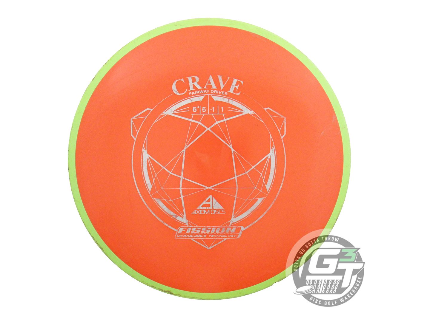 USED Axiom Discs Fission Crave 166g Orange Lime Rim Fairway Driver Golf Disc