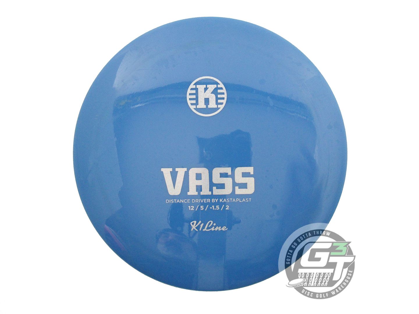 USED Kastaplast K1 Vass 173g Blue Silver Glitter Foil Distance Driver Golf Disc