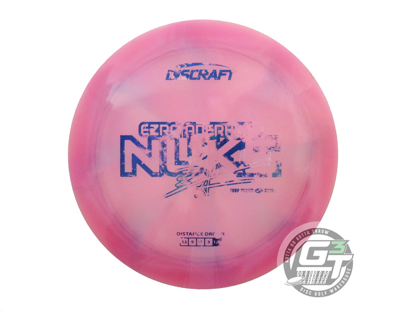 USED Discraft [ADERHOLD] Z Swirl Nuke 175g Pink-Purple Distance Driver Golf Disc