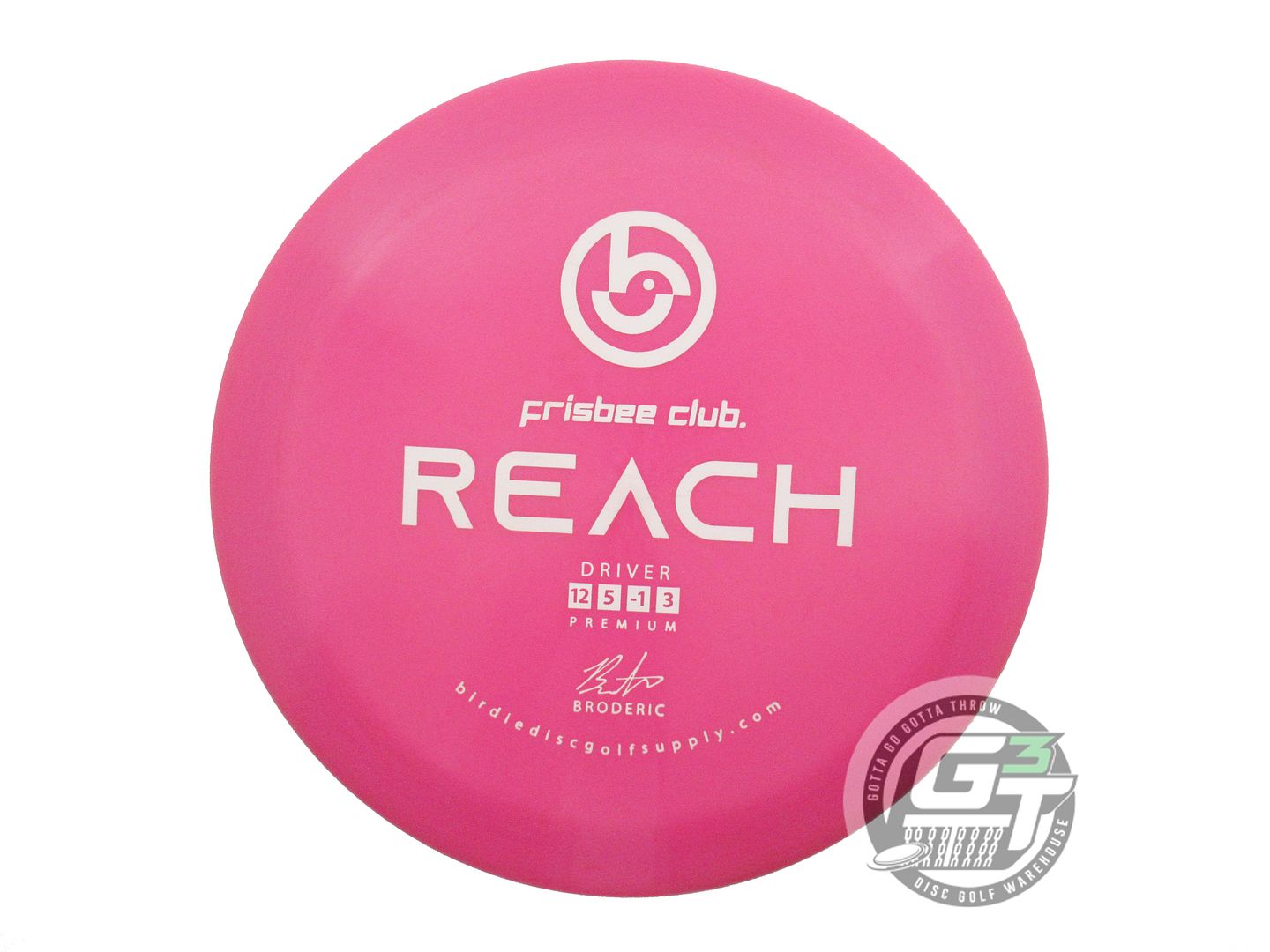 USED Birdie Disc Golf Supply Premium Reach 175g Pink White Stamp Driver Disc