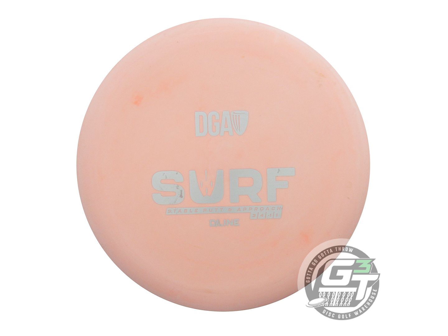 USED DGA D-Line Surf 175g Peach Silver Stamp Midrange Golf Disc