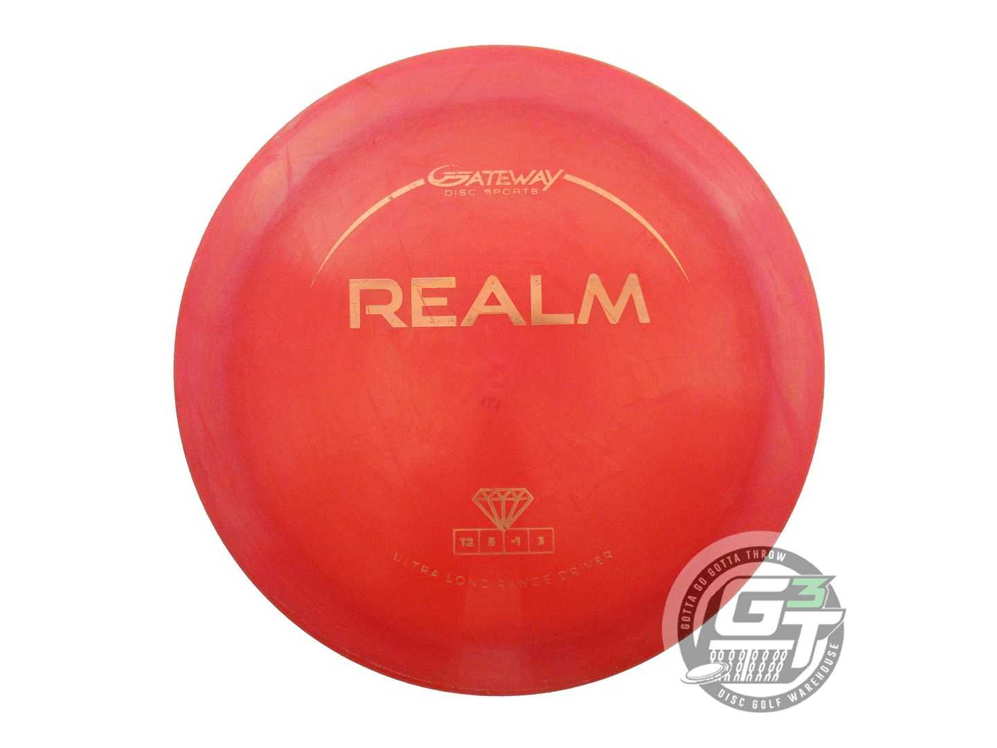USED Gateway Diamond Realm 174g Red TEAM STAMP Distance Driver Golf Disc