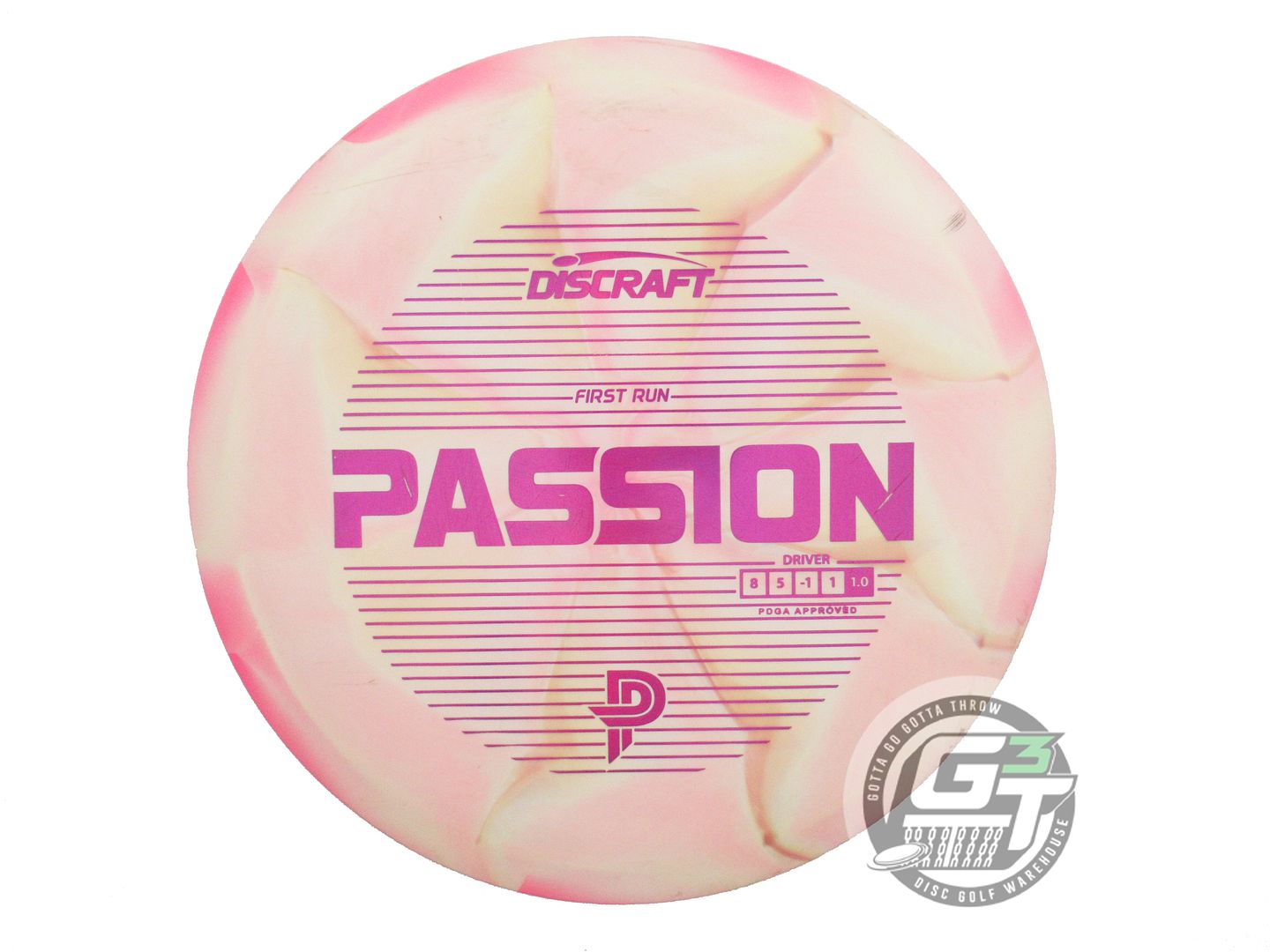 USED Discraft [PIERCE] FIRST RUN ESP Passion 175g Pink-Yellow Driver Golf Disc