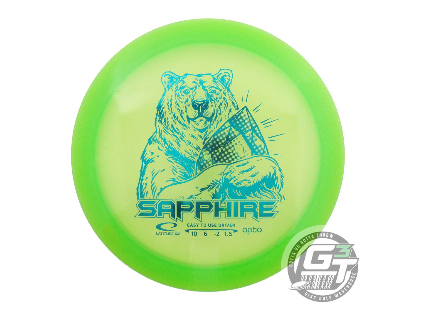 USED Latitude 64 Opto Sapphire 163g Lime Teal Foil Distance Driver Golf Disc