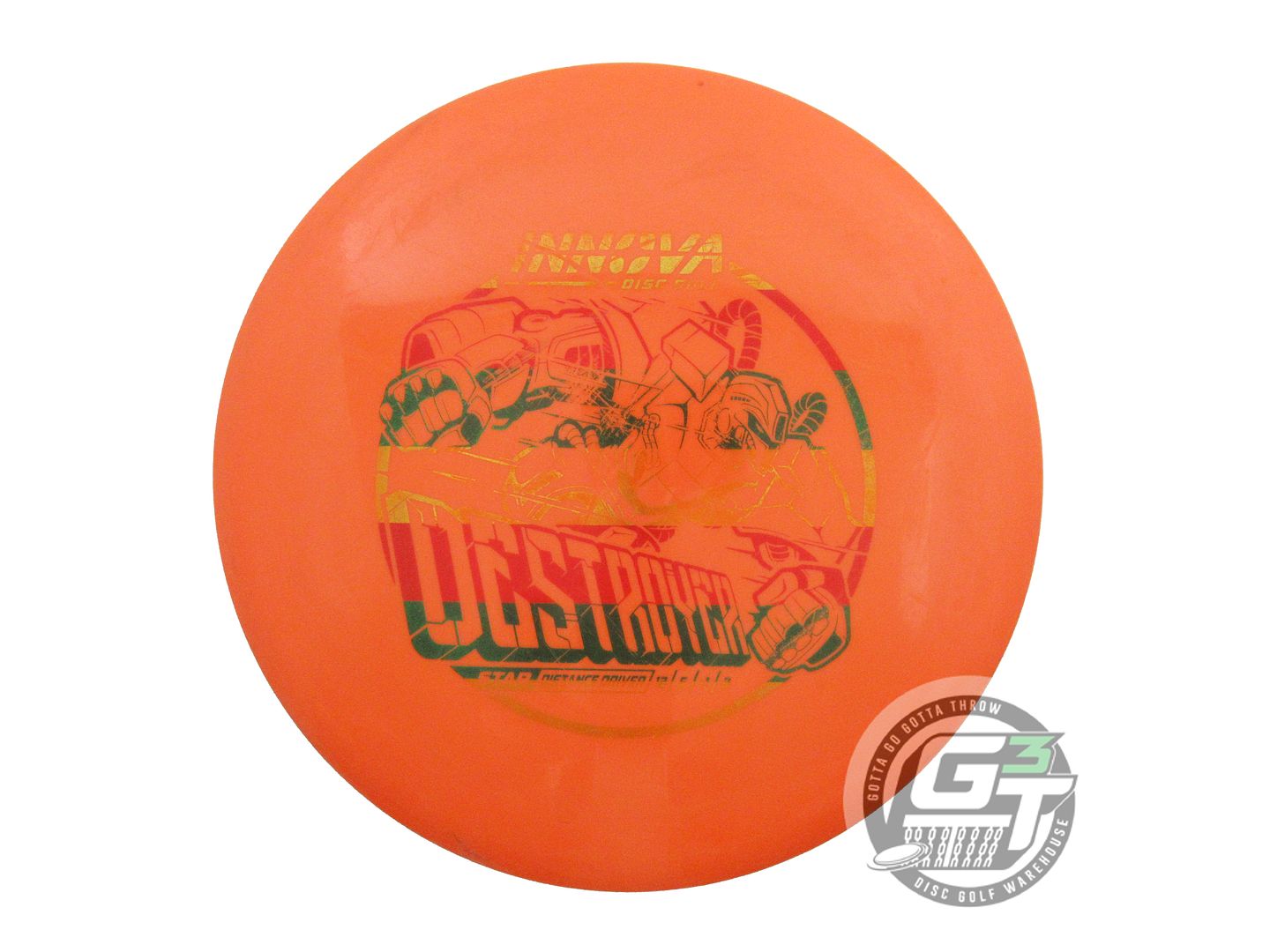 USED Innova Star Destroyer 176g Orange Rasta Foil Distance Driver Golf Disc