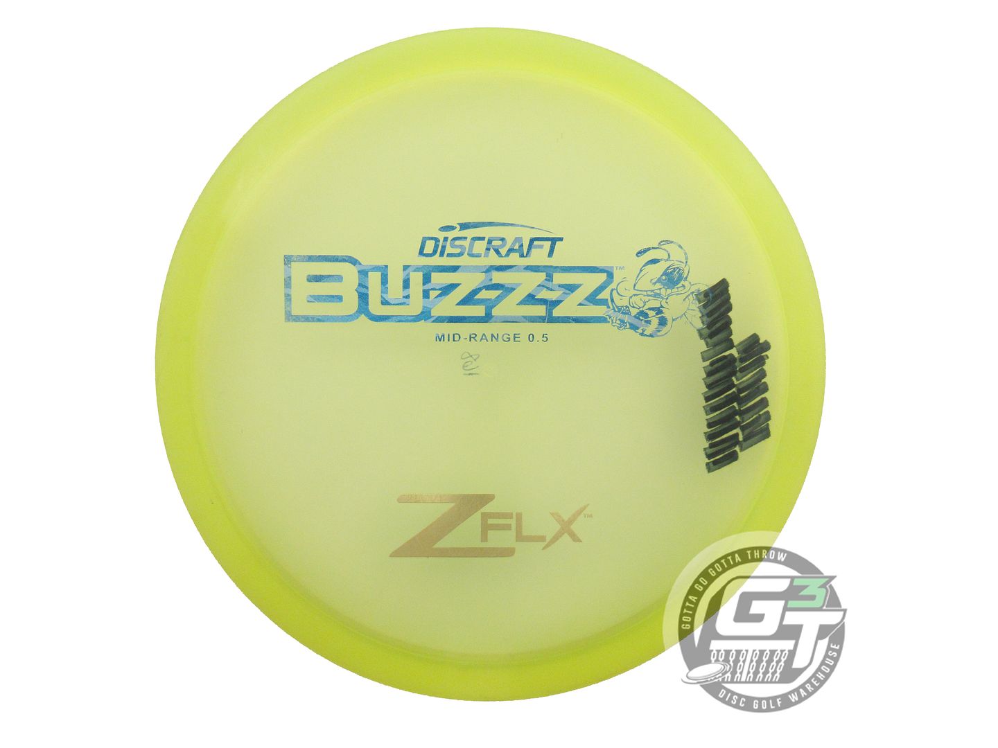 USED Discraft Z FLX Buzzz 168g Yellow Blue Camo Foil Midrange Golf Disc