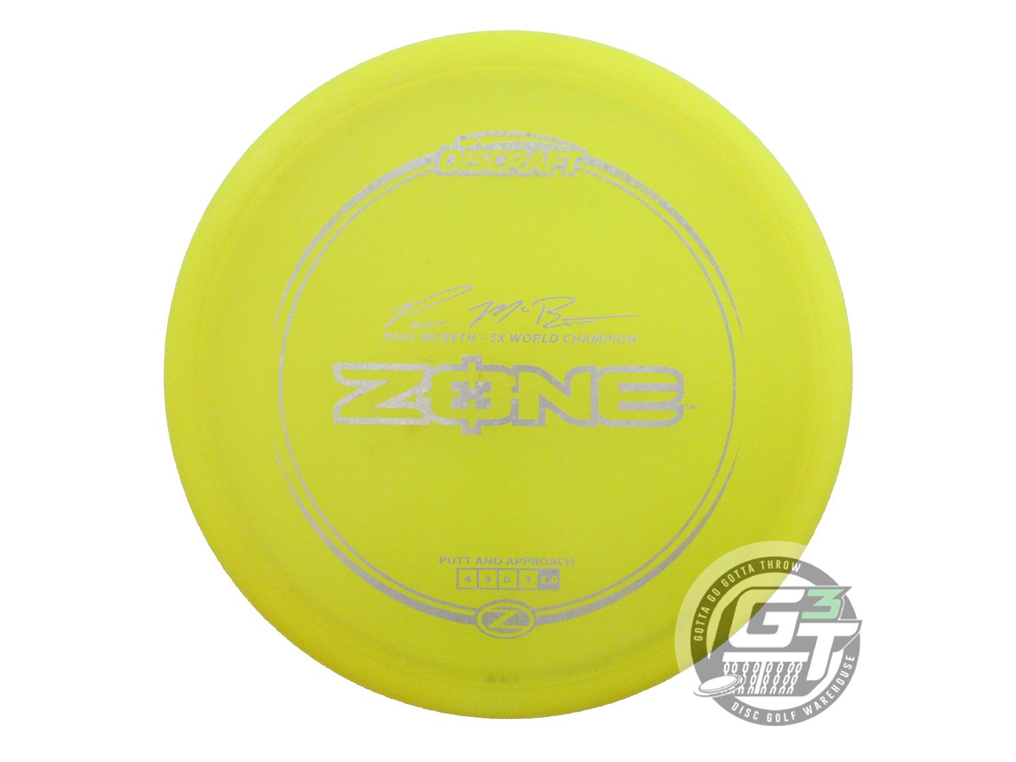 USED Discraft [McBETH] Z Zone 175g Yellow Silver Star Foil Putter Golf Disc