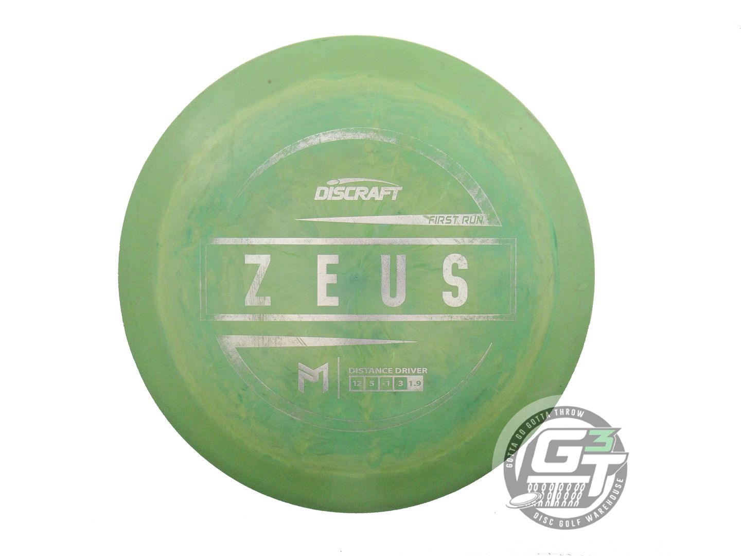 USED Discraft [McBETH] FIRST RUN ESP Zeus 175g Green Silver Glitter Driver Disc