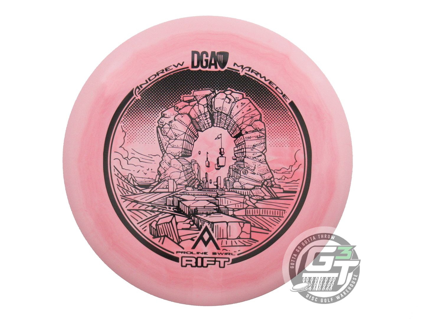 NOS DGA [MARWEDE] ProLine Rift 177g Pink Black Stamp Midrange Golf Disc