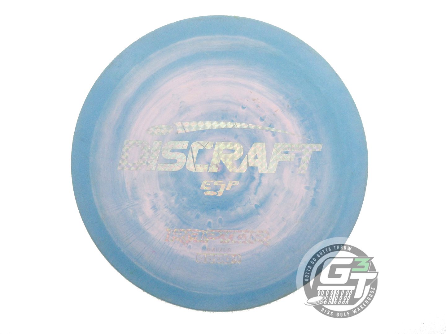 USED Discraft ESP Raptor 175g Blue-Pink Silver Prism Foil Distance Driver Disc