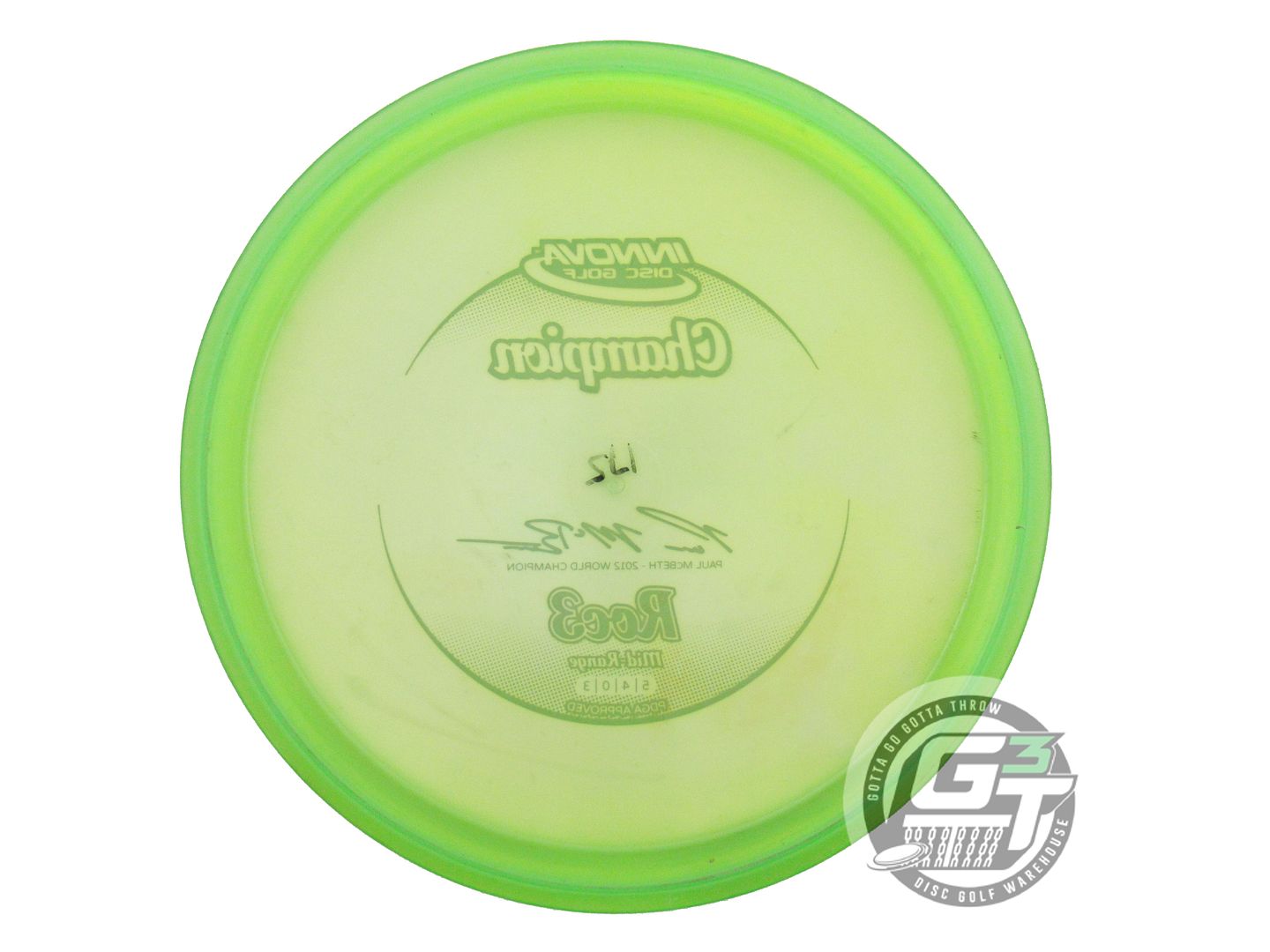 USED Innova [2012 McBETH] Champion Roc3 175g Lime Red Foil Midrange Golf Disc