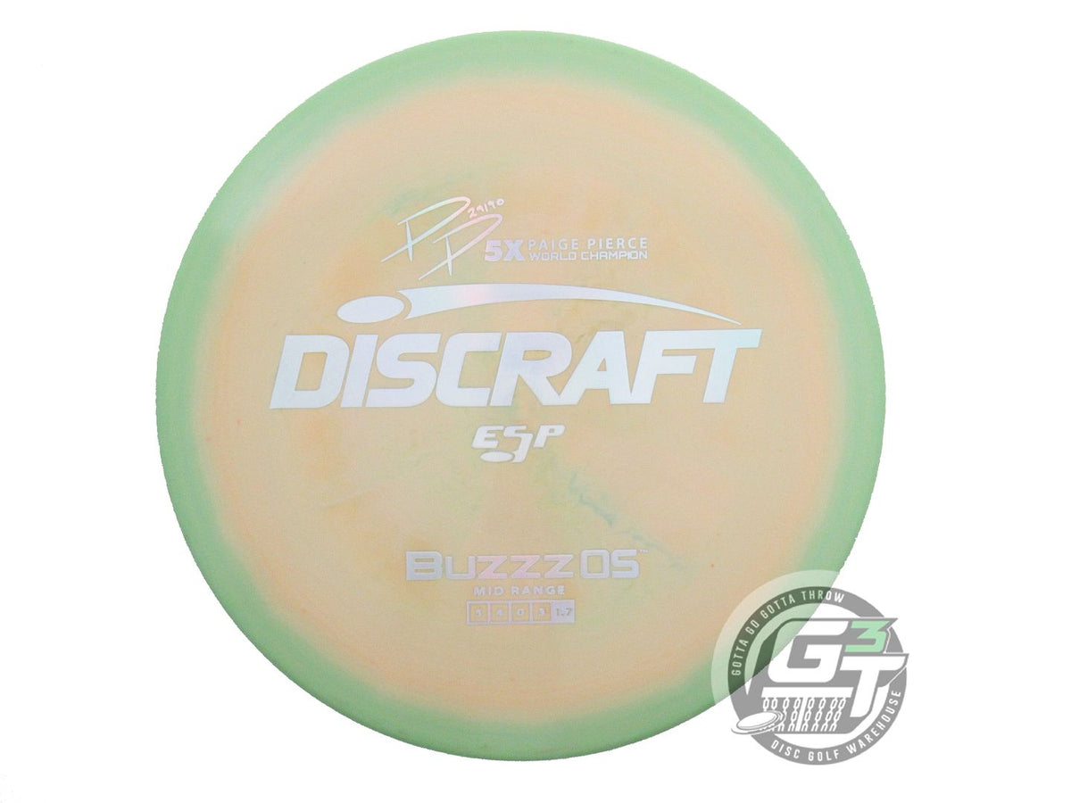 USED Discraft ESP Buzzz OS 179g Lime-Peach Silver Holo Foil Midrange Golf Disc