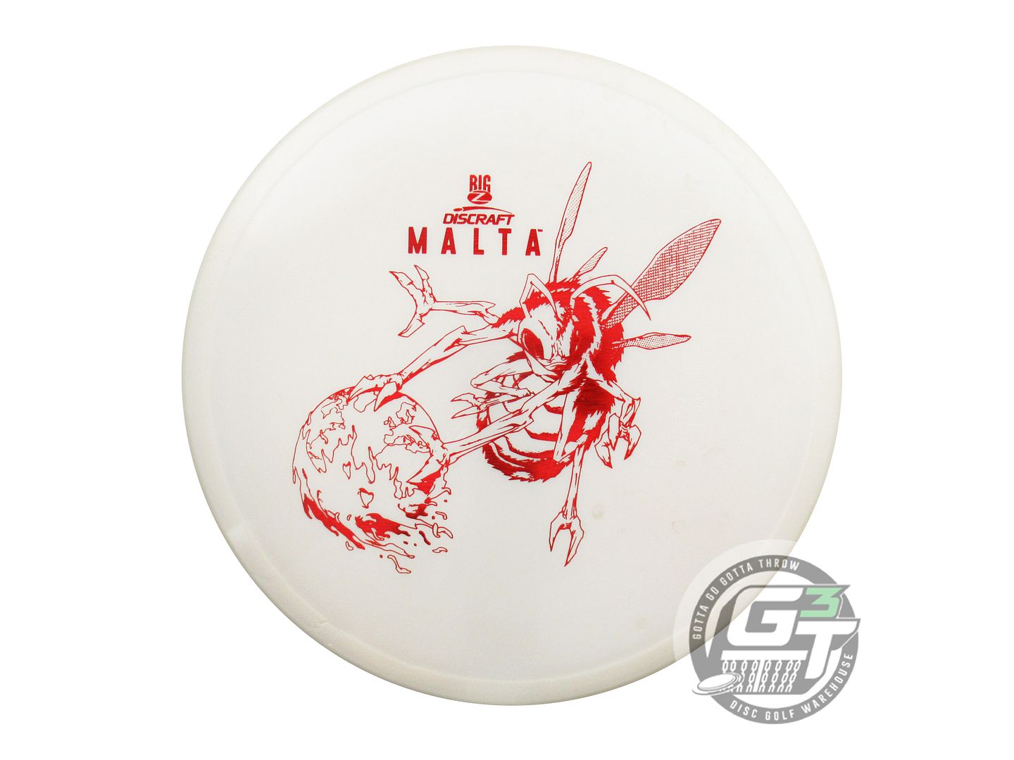 USED Discraft Big Z Malta 173g White Red Star Foil Midrange Golf Disc
