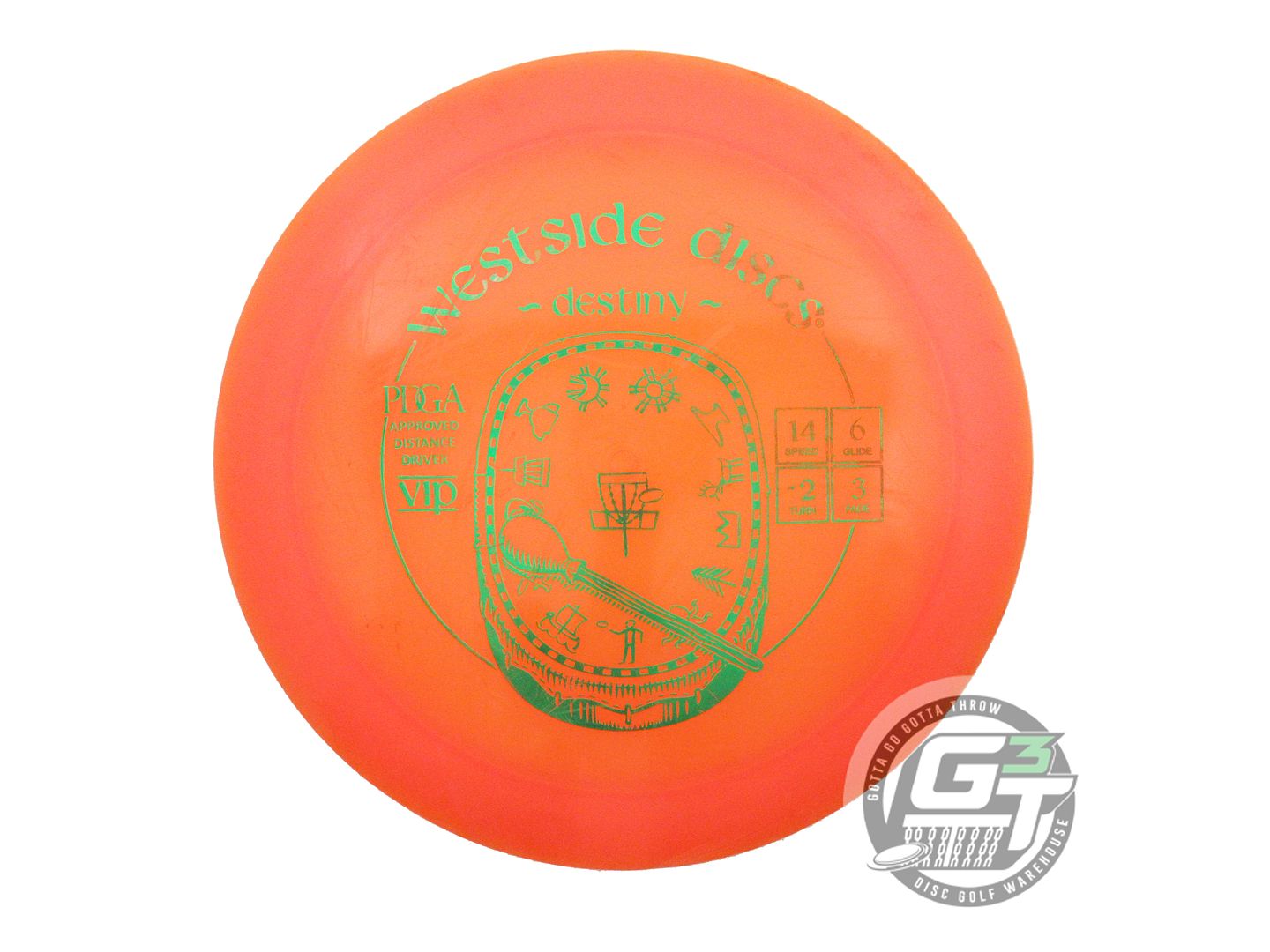 USED Westside Discs VIP Destiny 176g Orange Green Foil Distance Driver Golf Disc