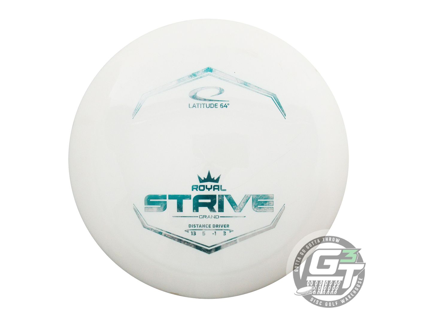 USED Latitude 64 Royal Grand Strive 174g White Teal Foil Distance Driver Disc
