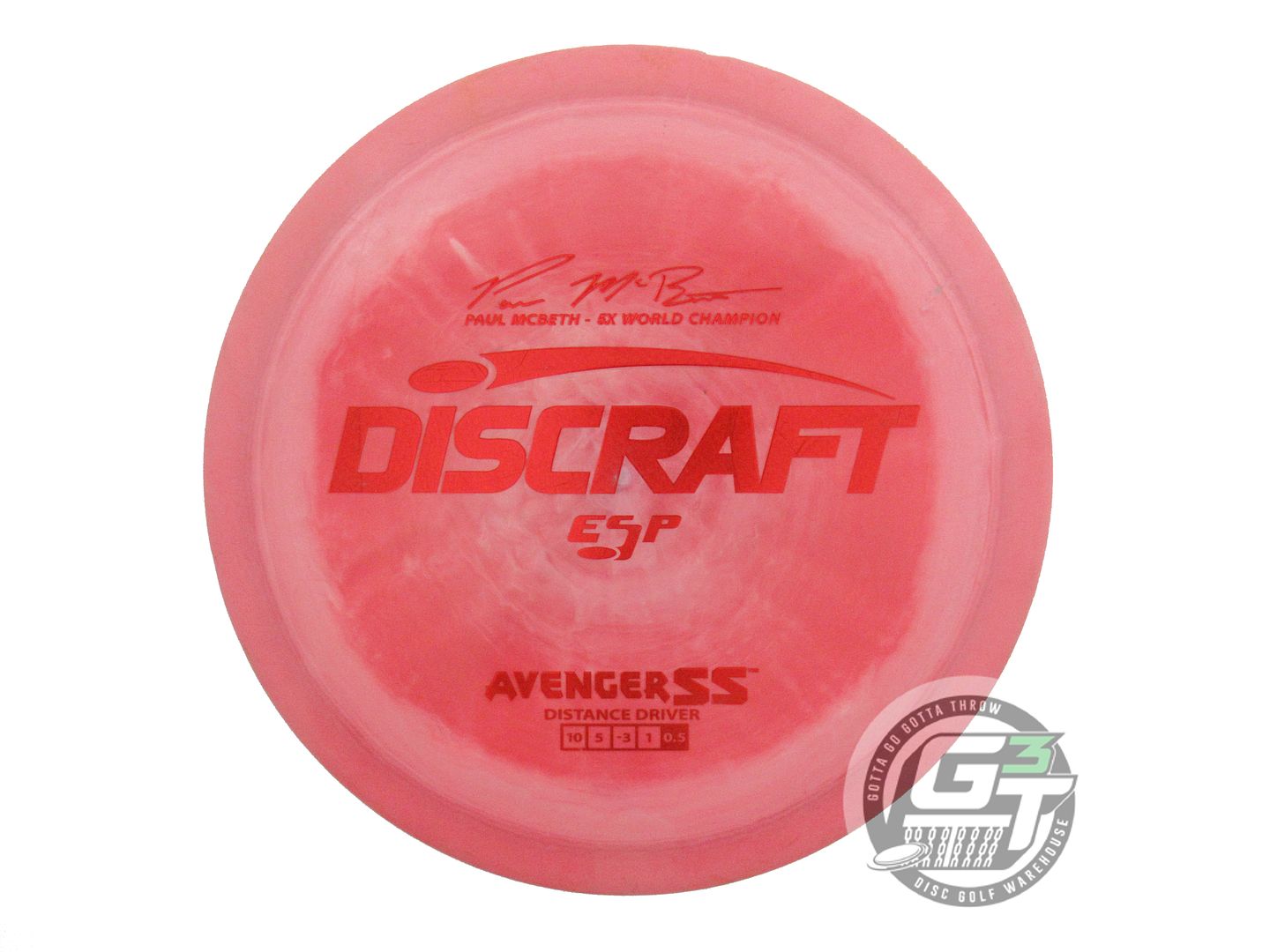 USED Discraft [McBETH] ESP Avenger SS 172g Pink Red Weave Foil Driver Golf Disc