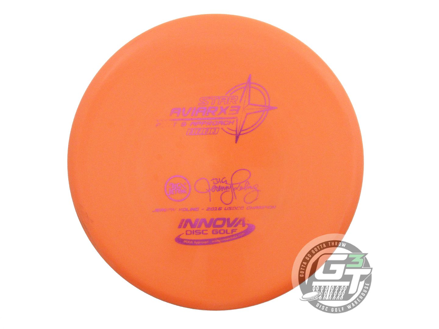 USED Innova [KOLING] Star AviarX3 174g Orange Magenta Foil Putter Golf Disc