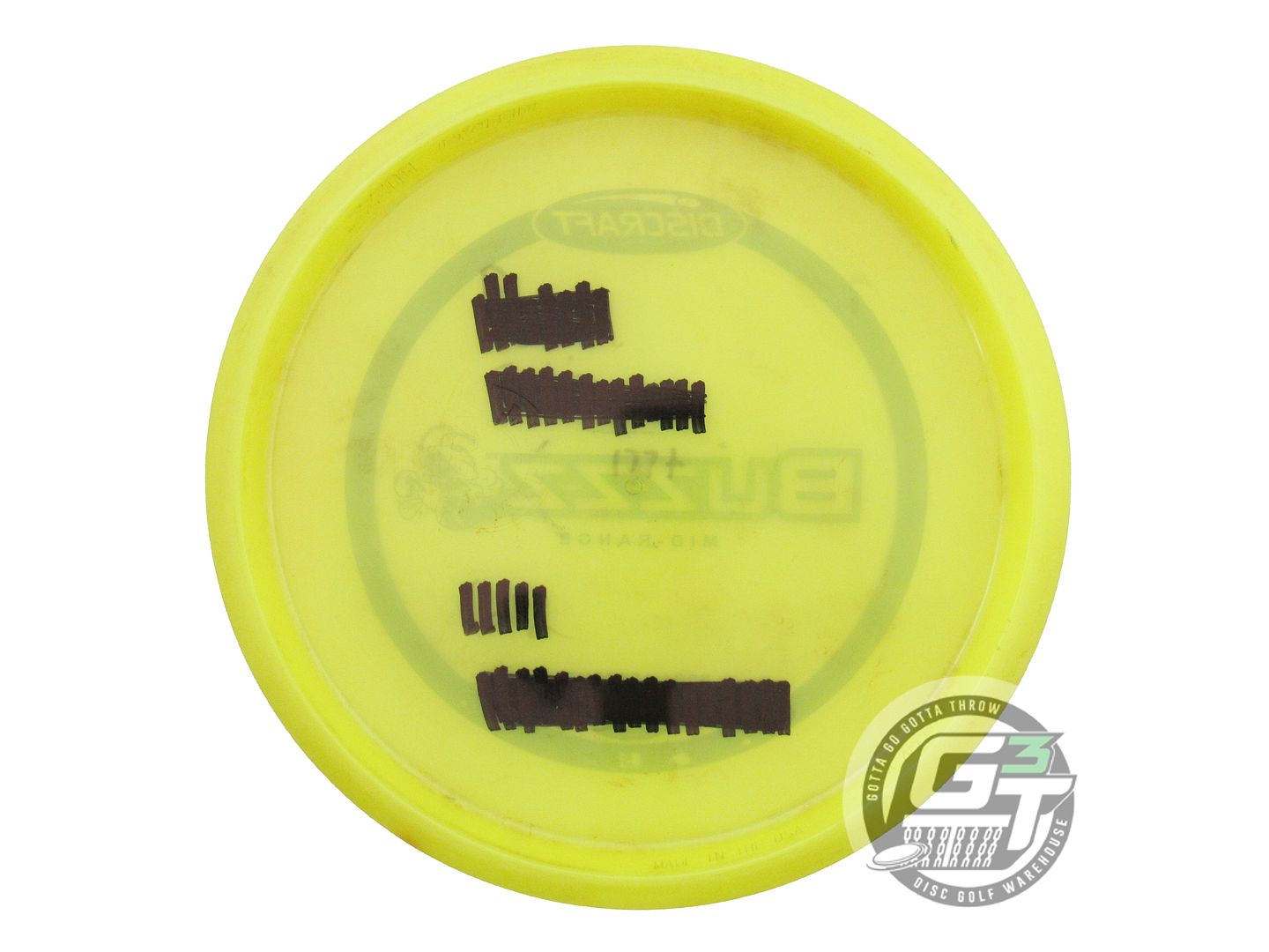 USED Discraft X-OUT Z Buzzz 178g Yellow Silver Foil PFN Midrange Golf Disc