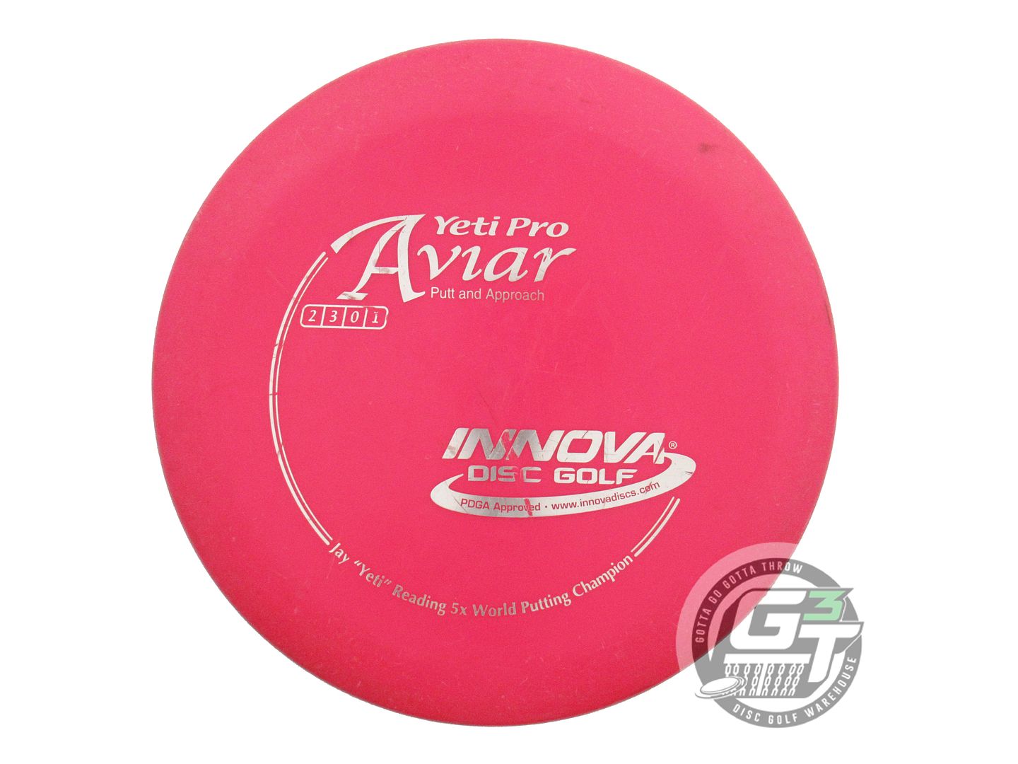 USED Innova Yeti Pro Aviar 175g Pink Silver Foil Putter Golf Disc