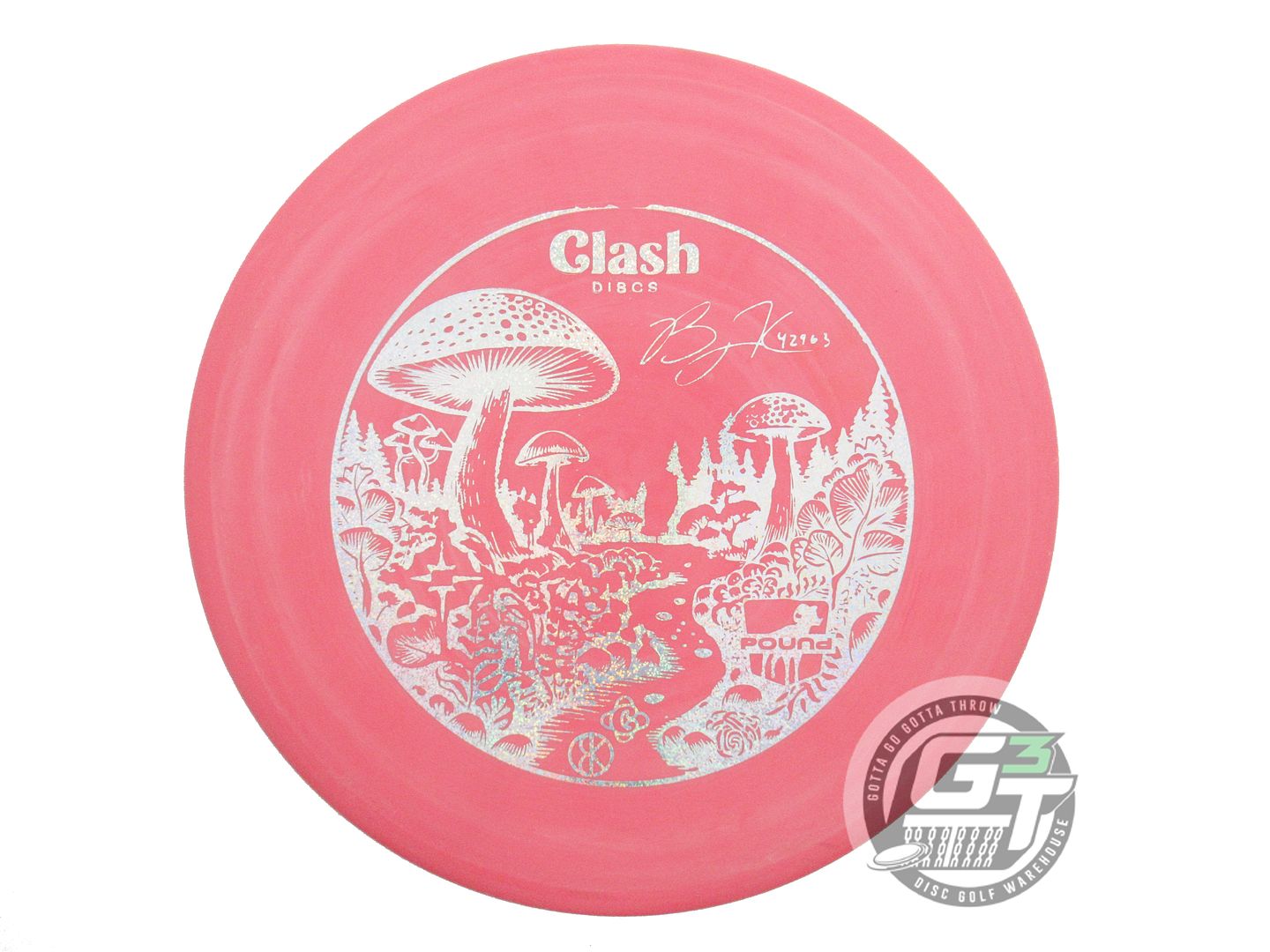 USED Clash Discs Hardy Mint 170g Pink Silver Glitter Foil Putter Golf Disc