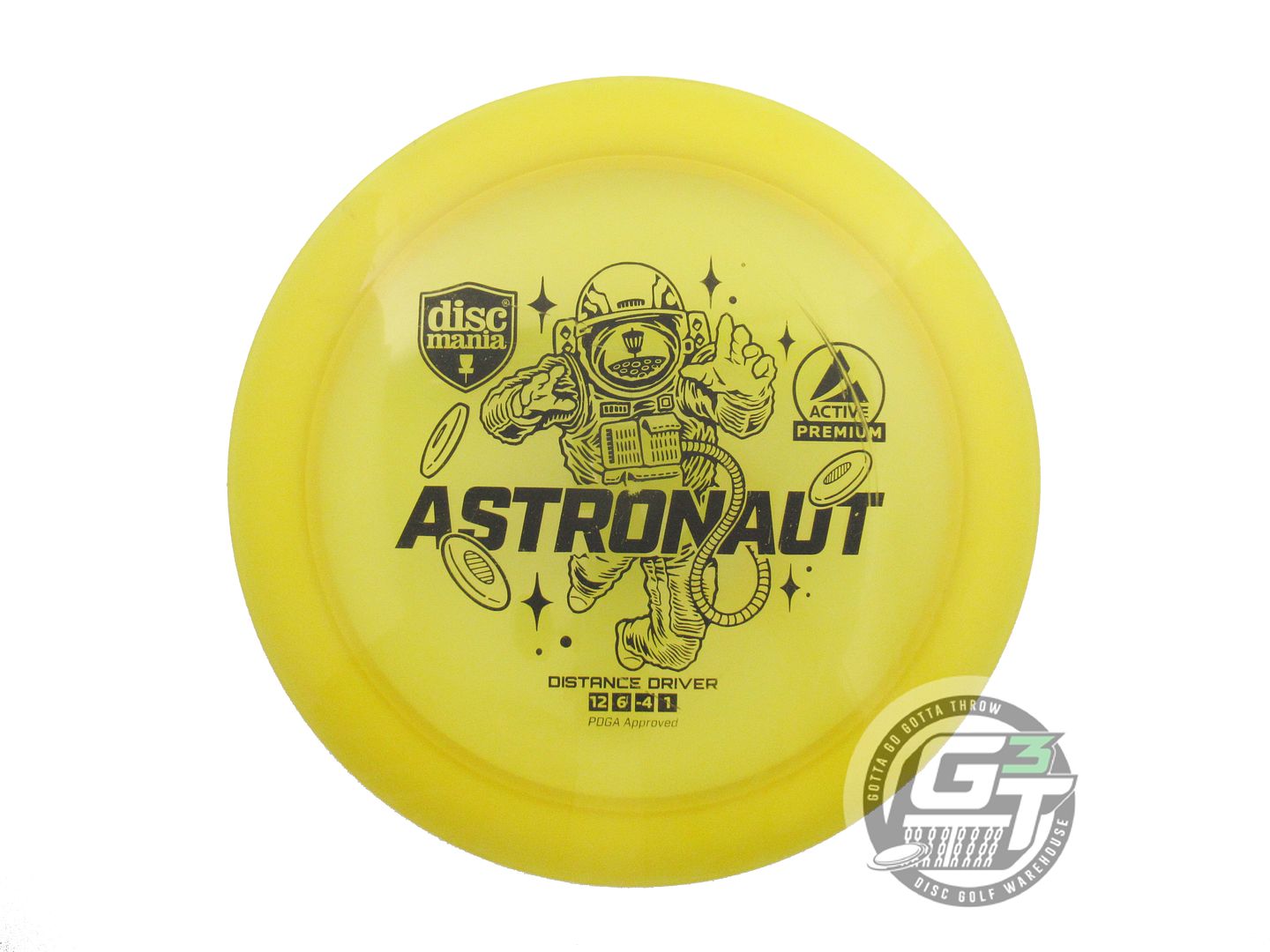 USED DiscMania Active Premium Astronaut 174g Yellow Black Stamp A Driver Disc