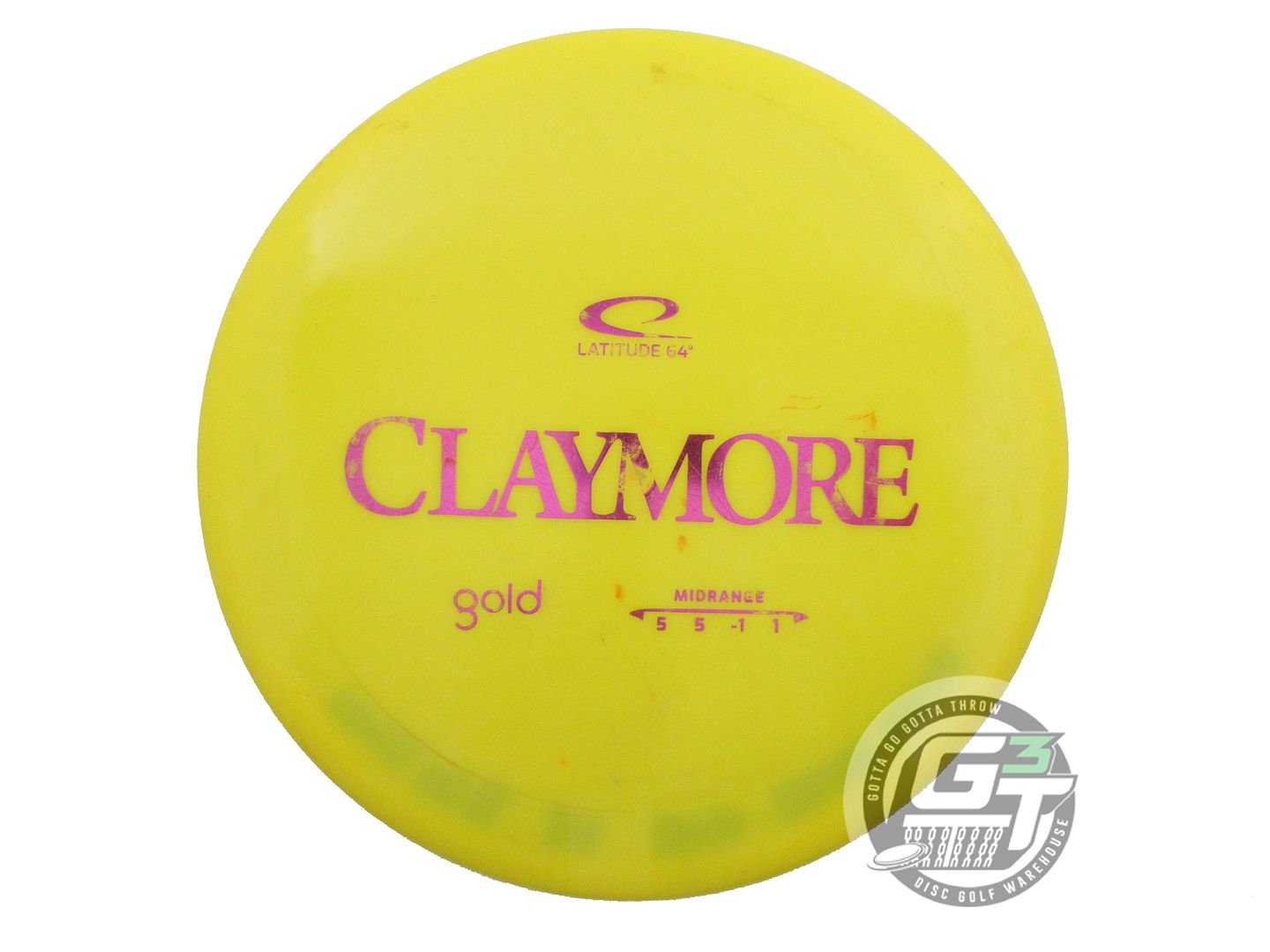 USED Latitude 64 Gold Claymore 179g Yellow Magenta Foil Midrange Golf Disc