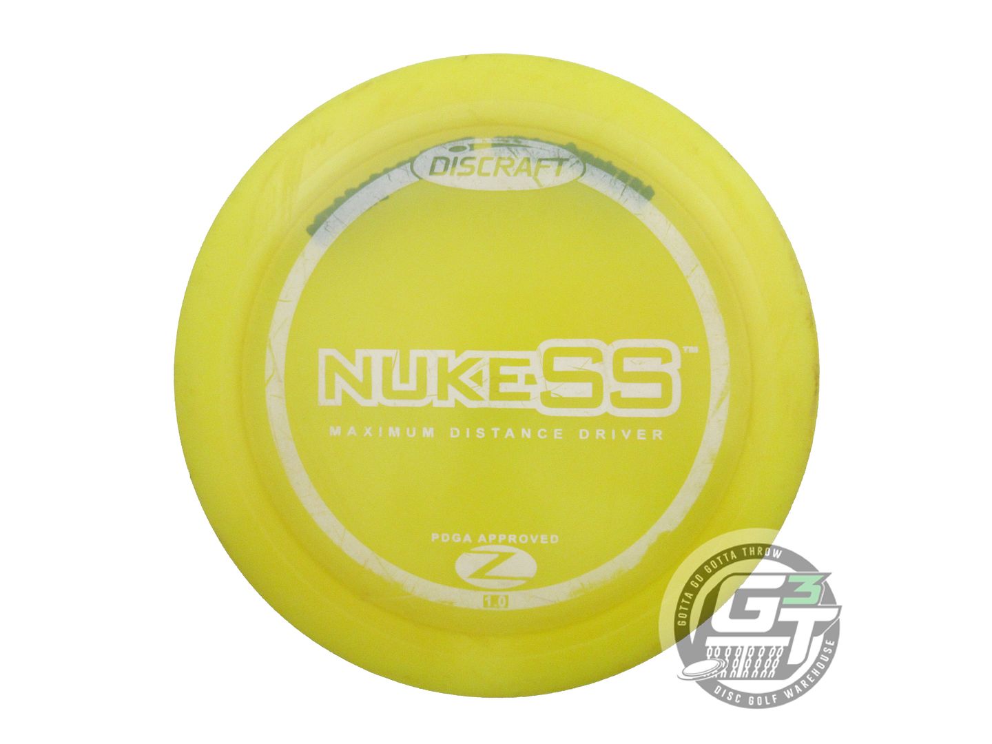 USED Discraft Z Nuke SS 173g Yellow White Stamp PFN Distance Driver Golf Disc