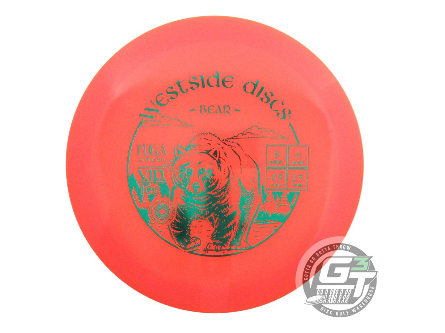 USED Westside Discs VIP Ice Bear 169g Orange Green Foil Fairway Driver Golf Disc