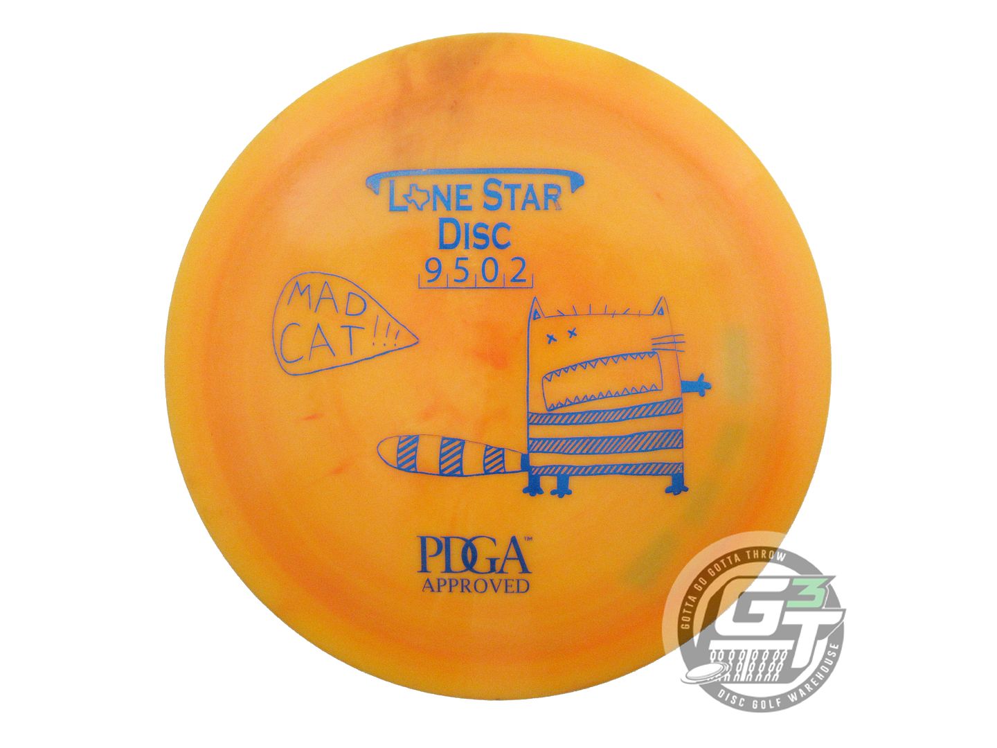 USED Lone Star [ARTIST] Alpha Mad Cat 174g Orange Blue Foil Fairway Driver Disc