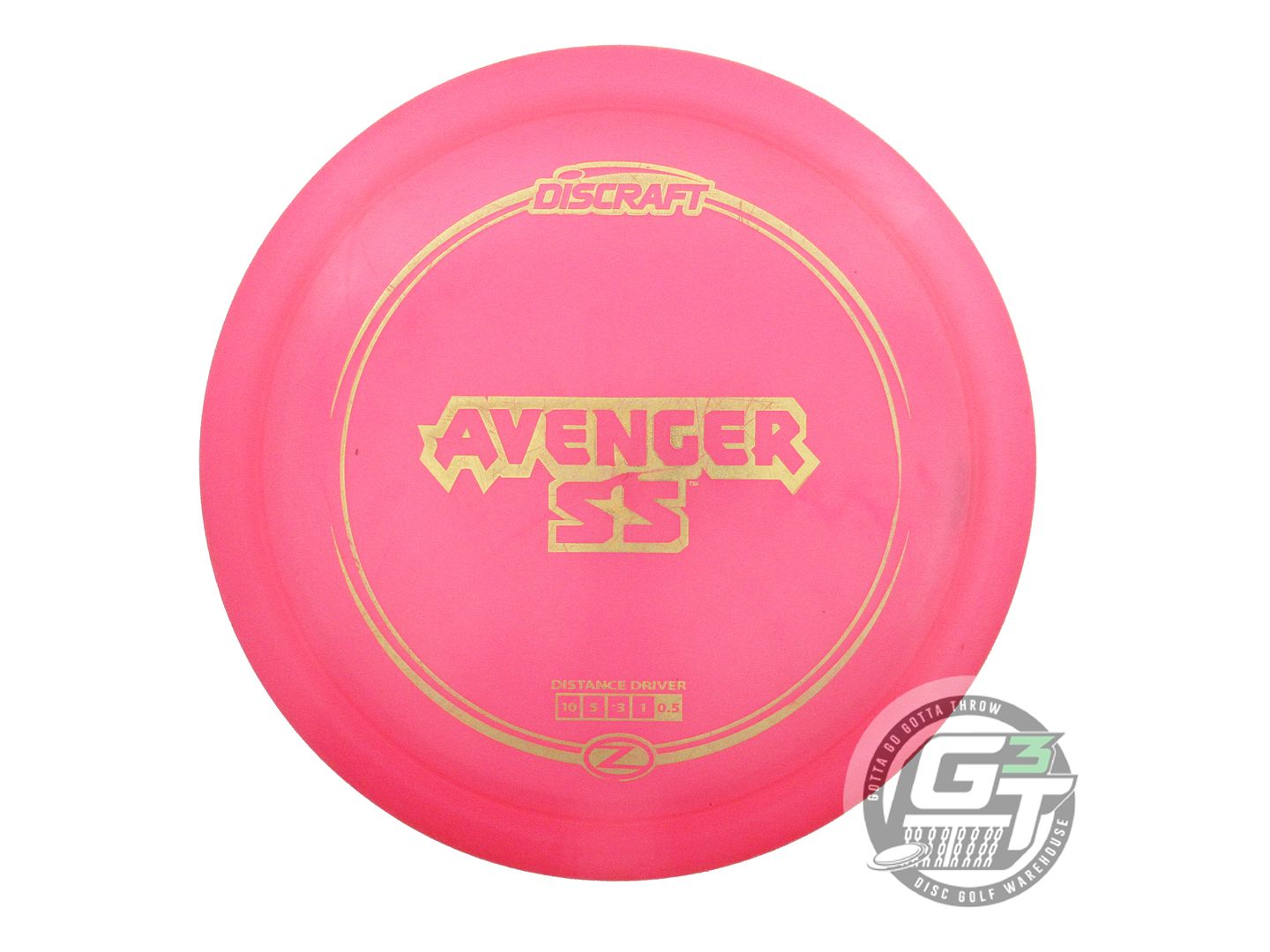 USED Discraft Z Avenger SS 174g Pink Gold Glitter Foil Distance Driver Golf Disc