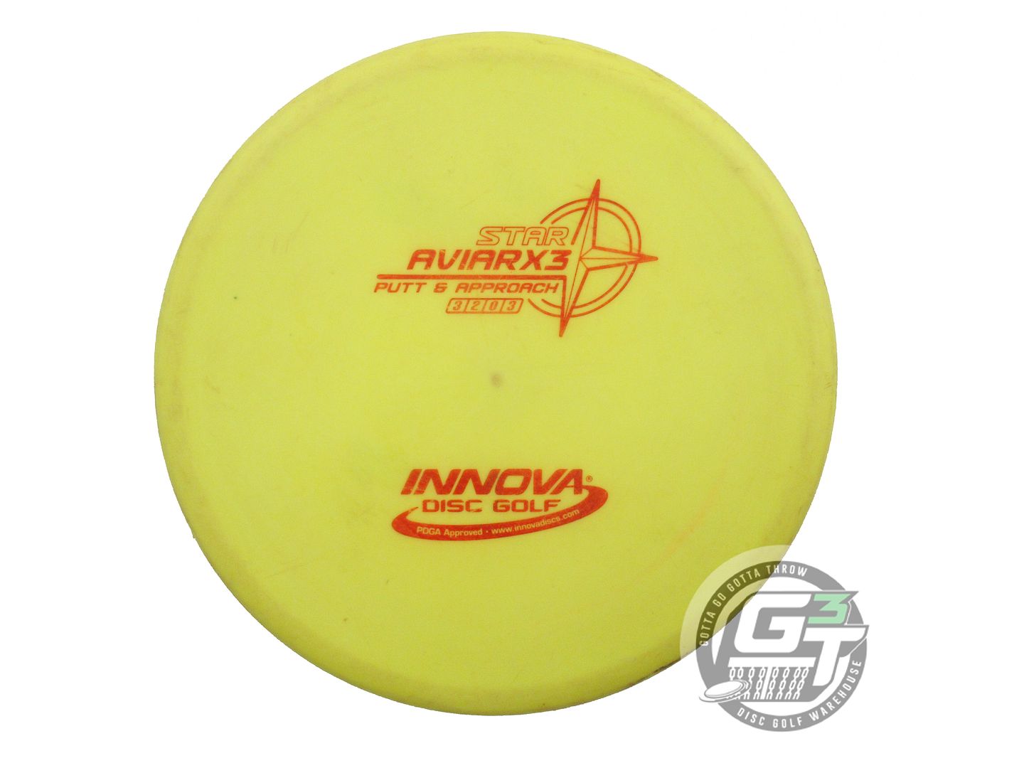 USED Innova Star AviarX3 169g Yellow Red Stamp Putter Golf Disc