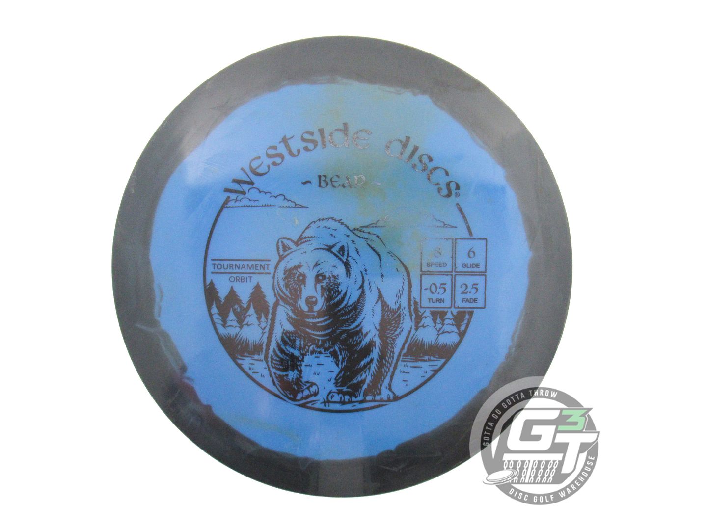 USED Westside Discs Tournament Orbit Bear 175g Black-Blue Fairway Driver Disc