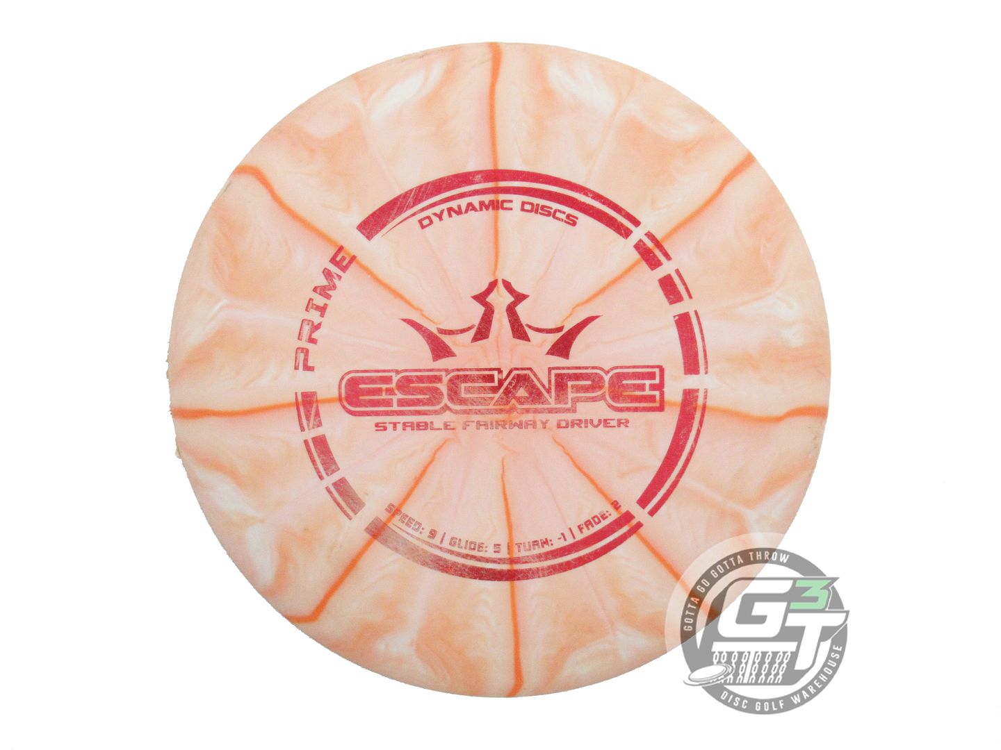 USED Dynamic Discs Prime Burst Escape 174g Peach Red Foil Fairway Driver Disc