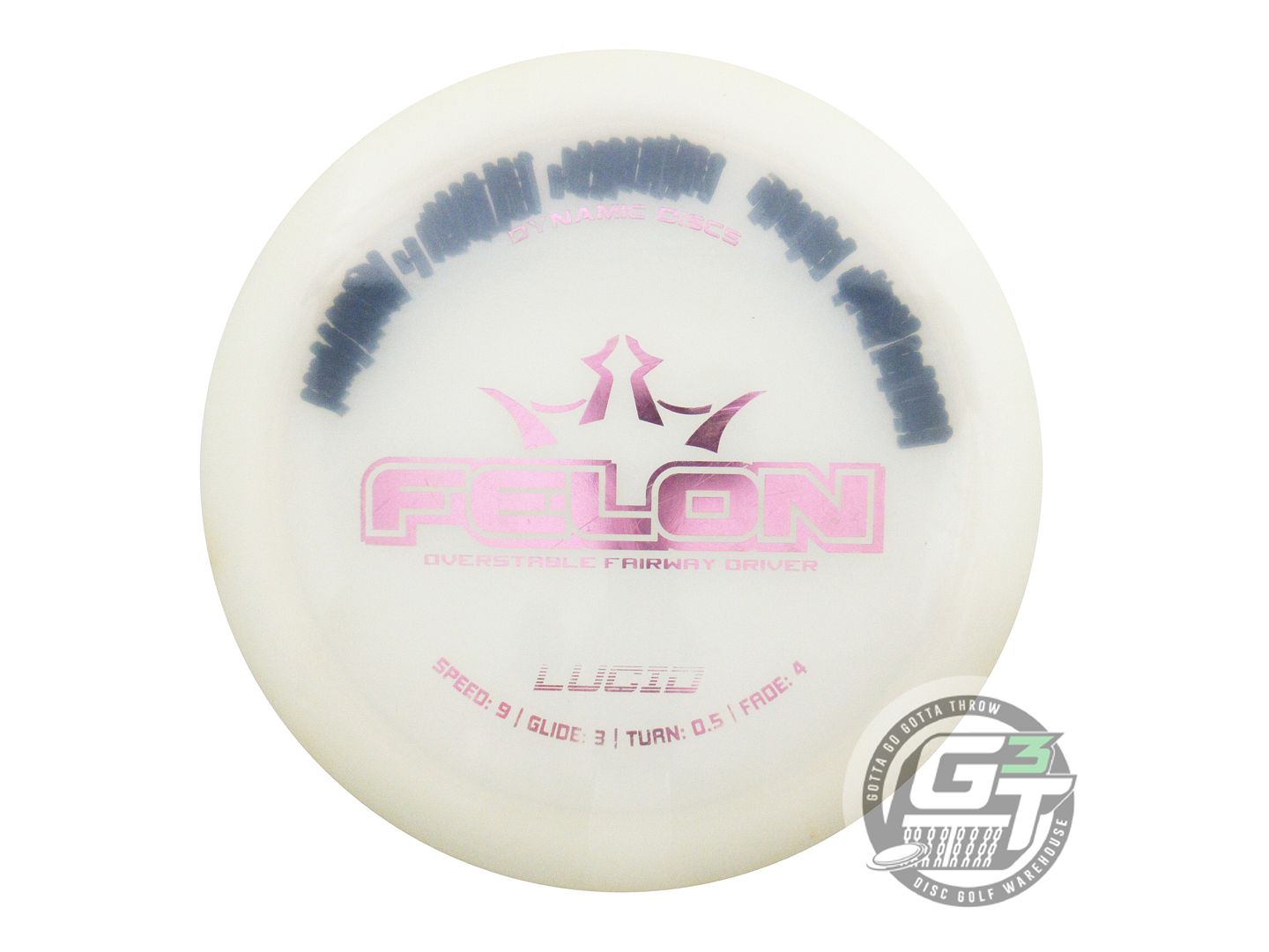 USED Dynamic Discs Lucid Felon 173g White Pink Foil Fairway Driver Golf Disc
