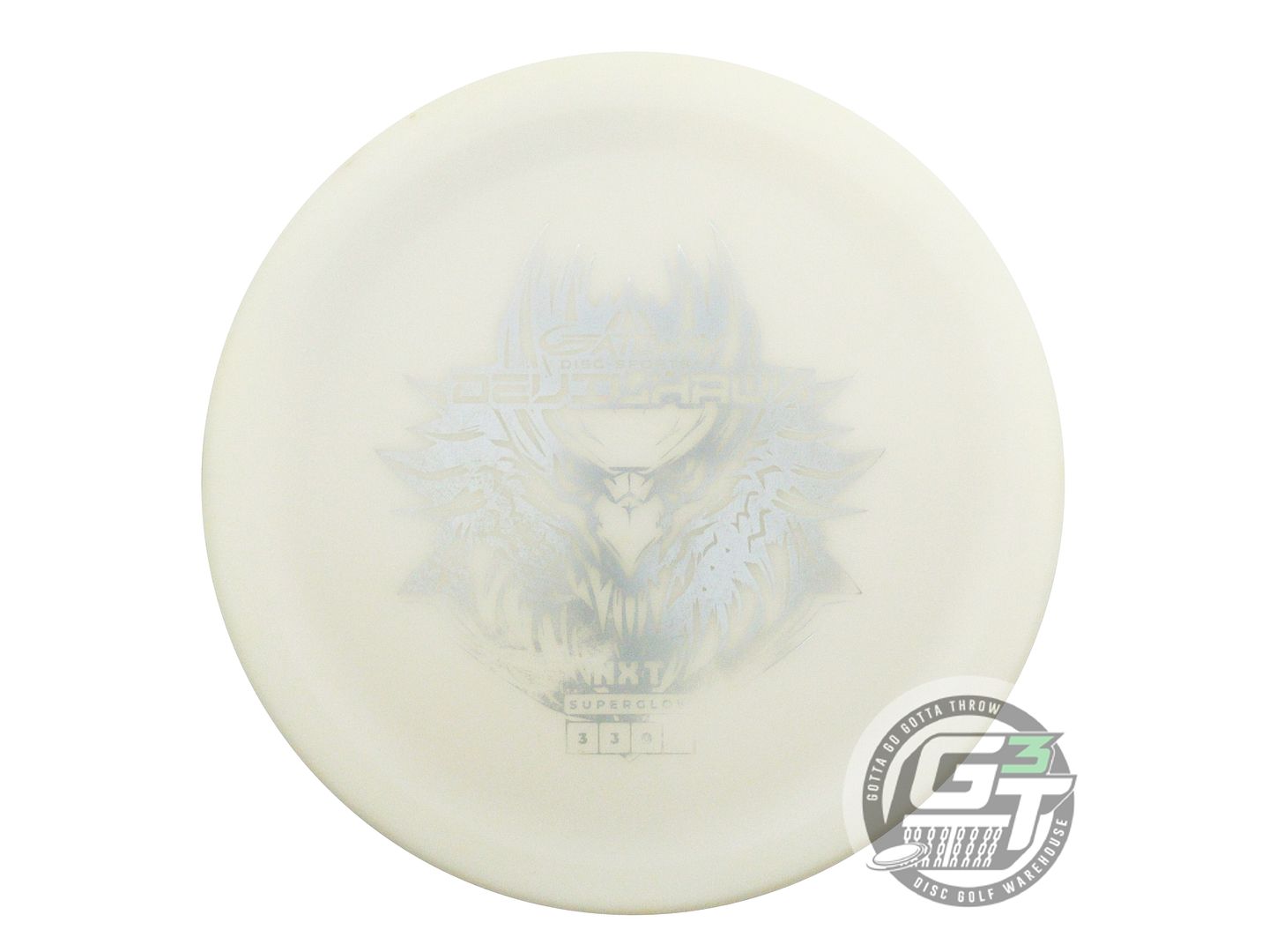 USED Gateway NXT Glow Devil Hawk 176g White Silver Foil Putter Golf Disc