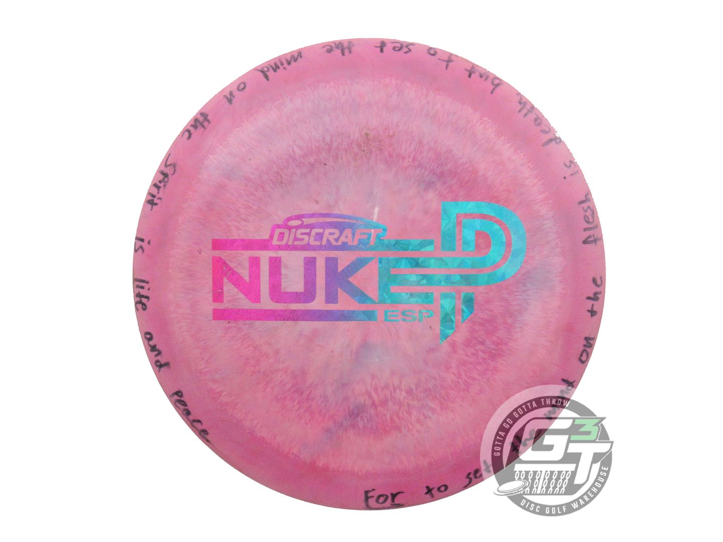 USED Discraft ESP Nuke 160g Pink Miami Shatter Foil Distance Driver Golf Disc
