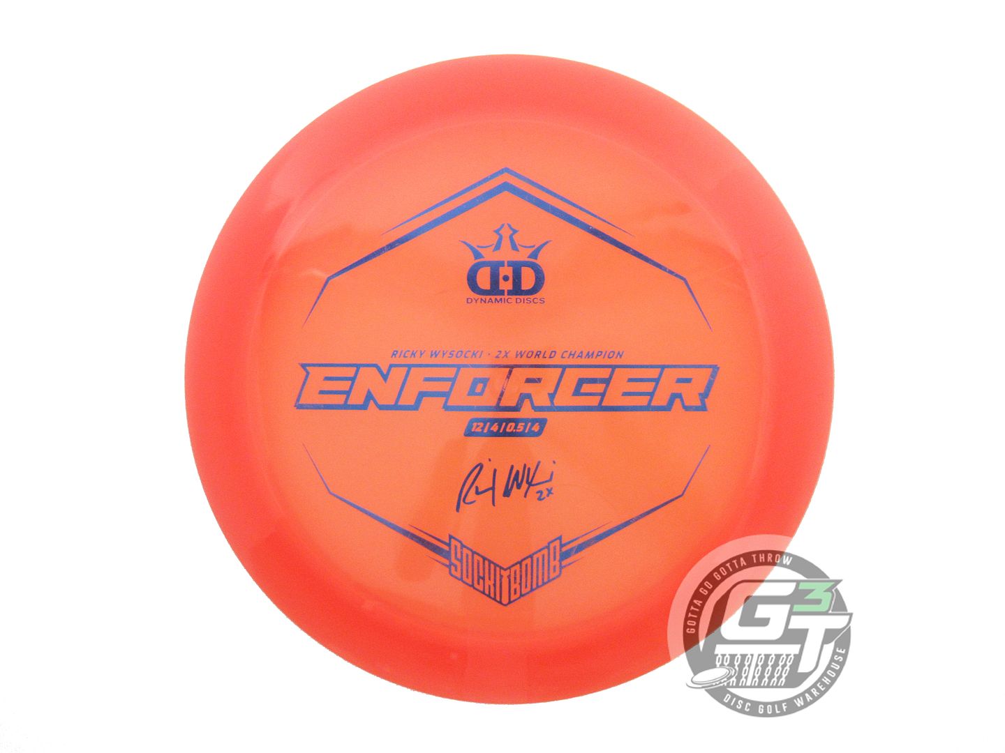 USED Dynamic Discs [WYSOCKI] Lucid Enforcer 173g Orange Blue Foil Driver Disc