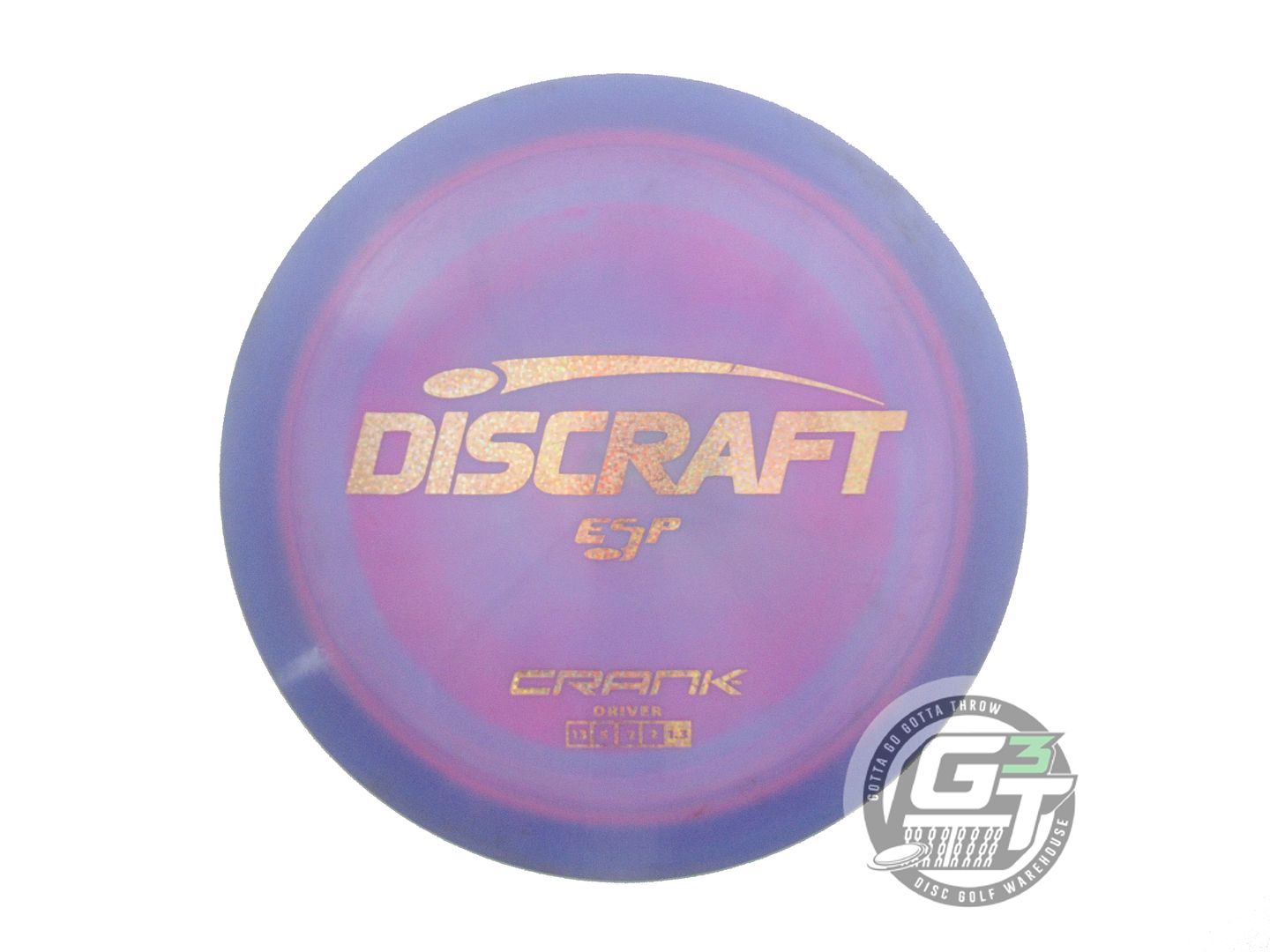 USED Discraft ESP Crank 177g Purple Gold Glitter Foil Distance Driver Golf Disc